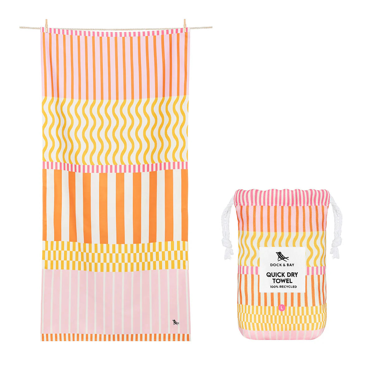 Dock & Bay - Beach Towel - Lemonade Waves - XL