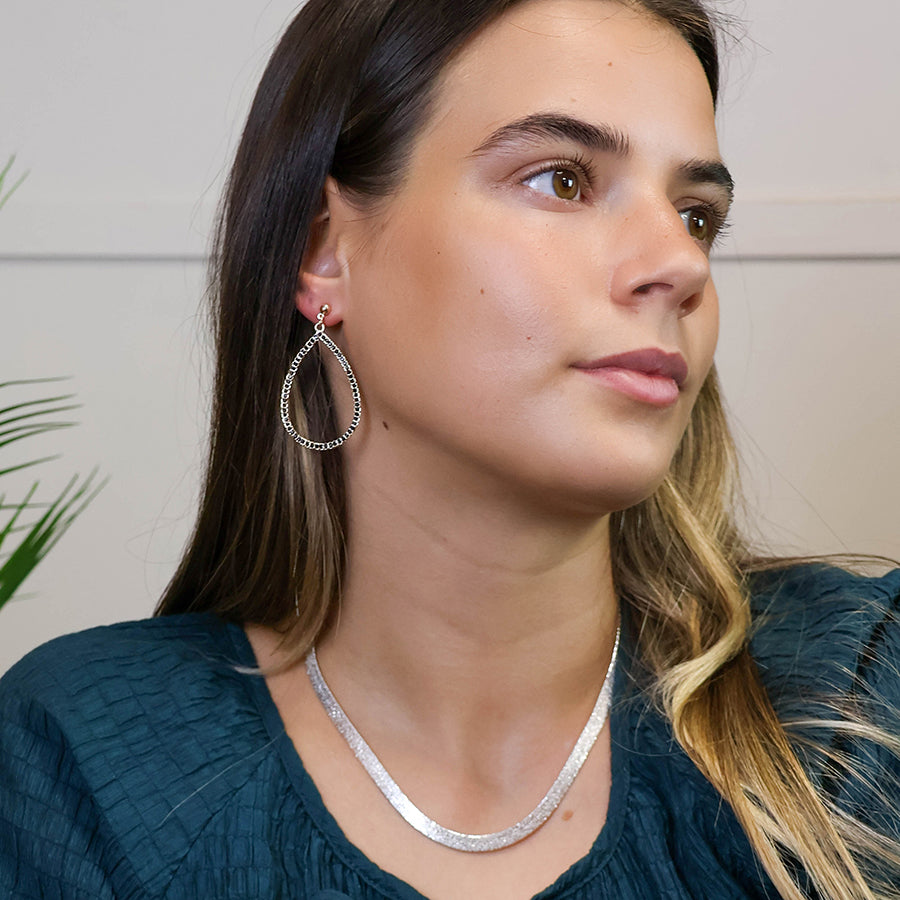 Silver Plated Liquid Chain Sparkle Necklace