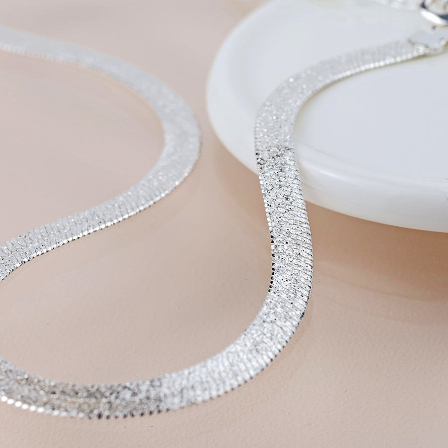 Silver Plated Liquid Chain Sparkle Necklace