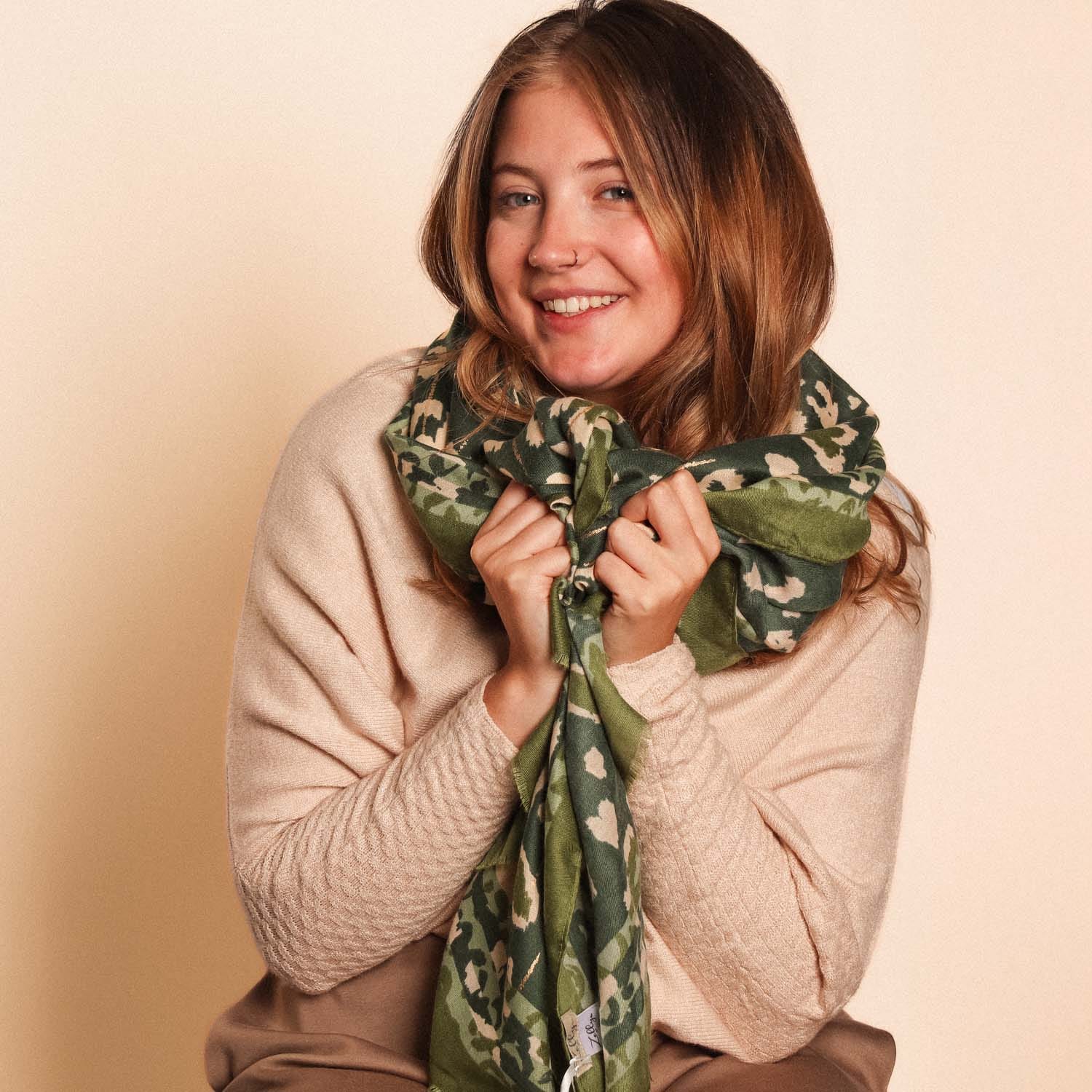 Scarf - Animal Print - Green