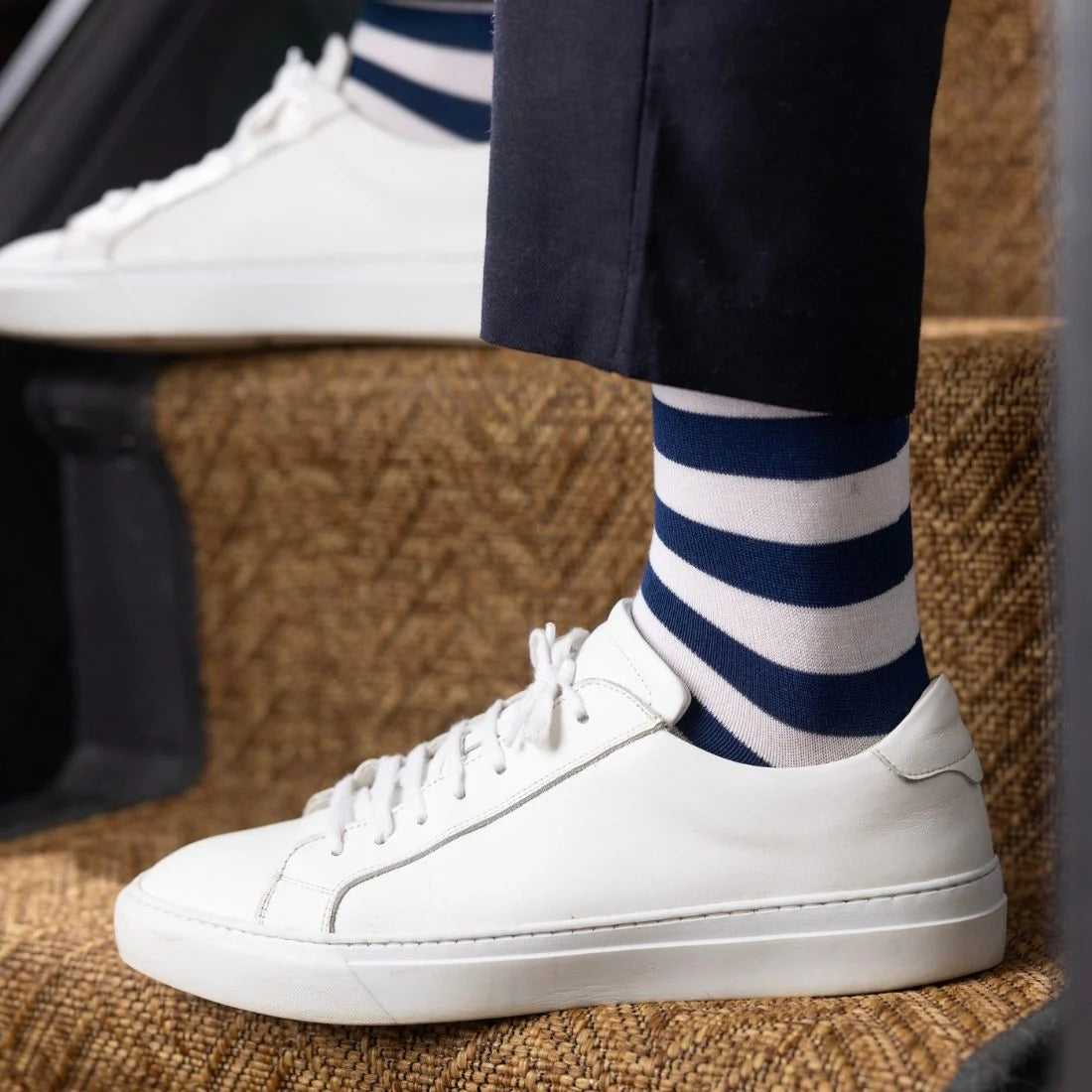 Swole Panda - Navy Yellow Blue Bamboo Socks