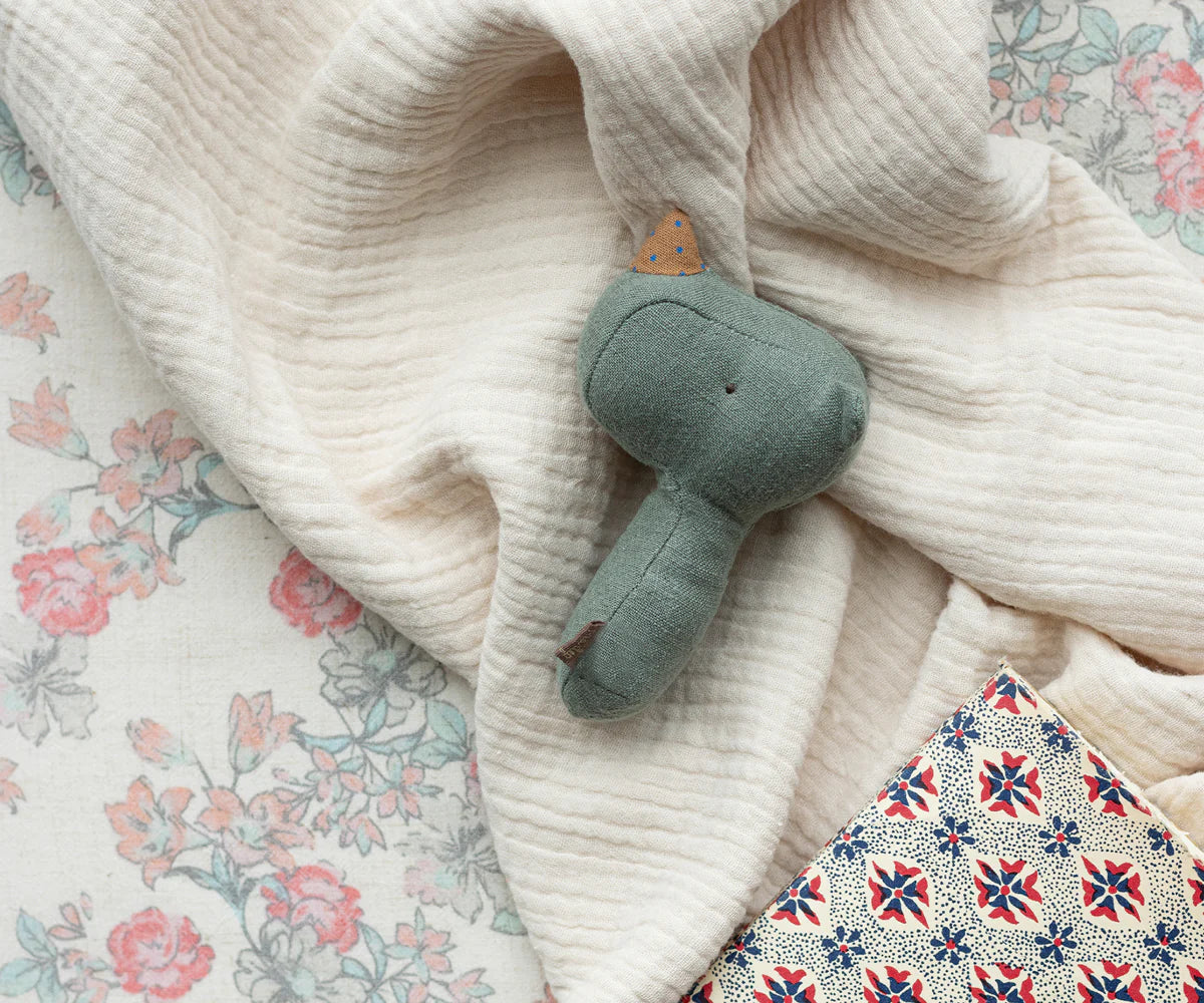 Maileg - Lullaby Friends - Rhino Rattle -Pine