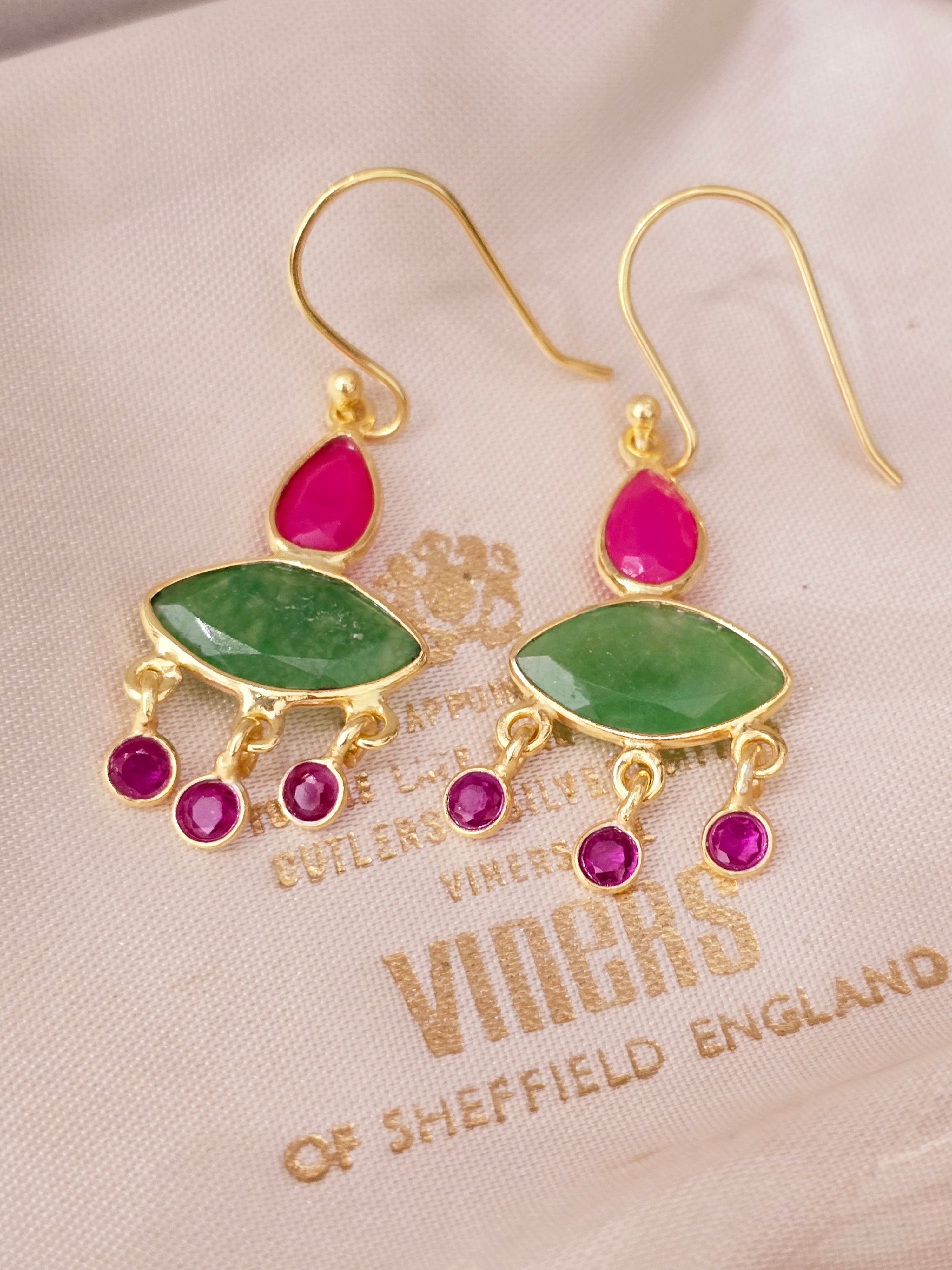Netra Earrings - Semi-precious Gemstones - Various Colourways