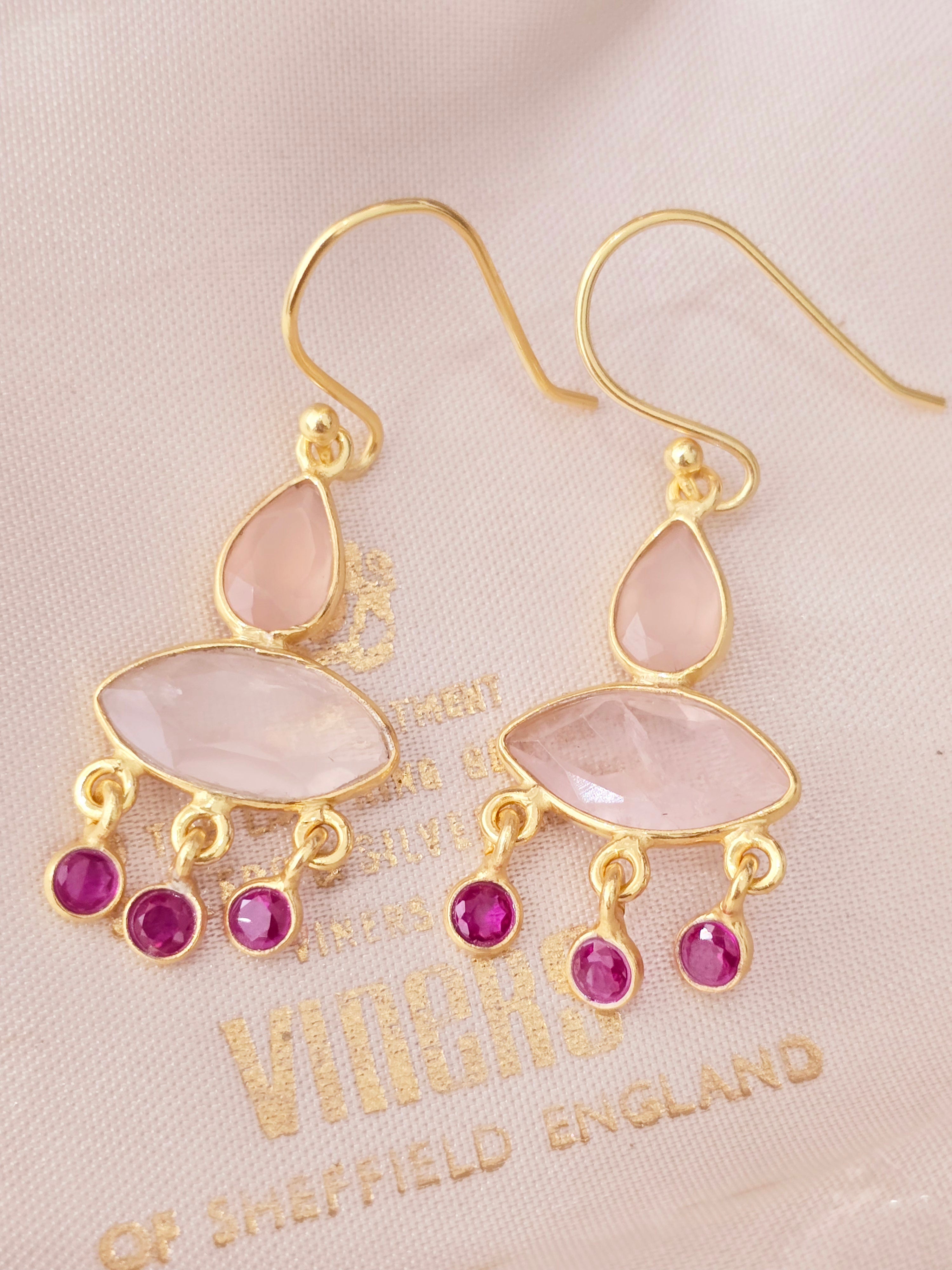 Netra Earrings - Semi-precious Gemstones - Various Colourways