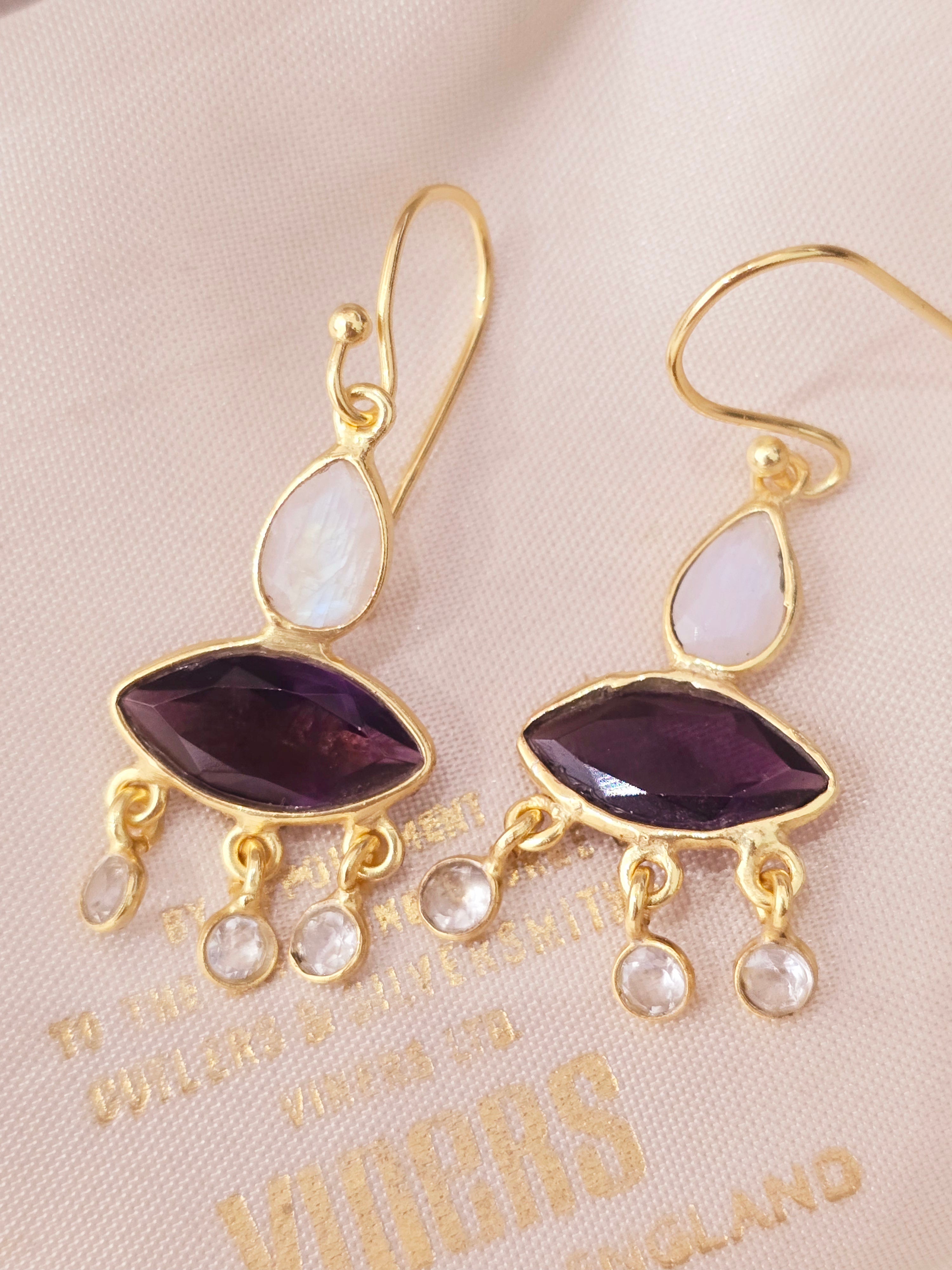 Netra Earrings - Semi-precious Gemstones - Various Colourways