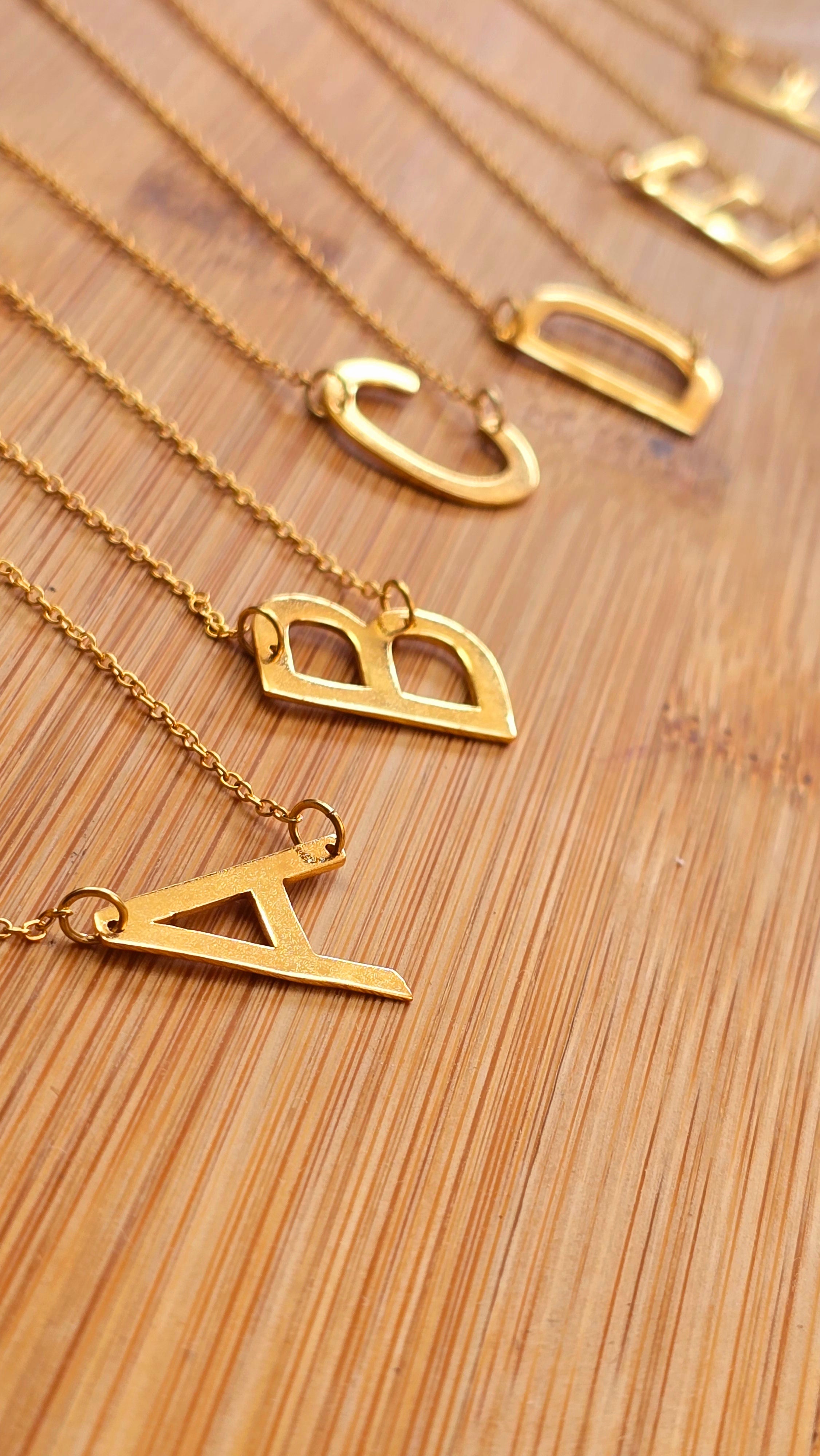 Gold Vermeil Initial Necklace A - Z