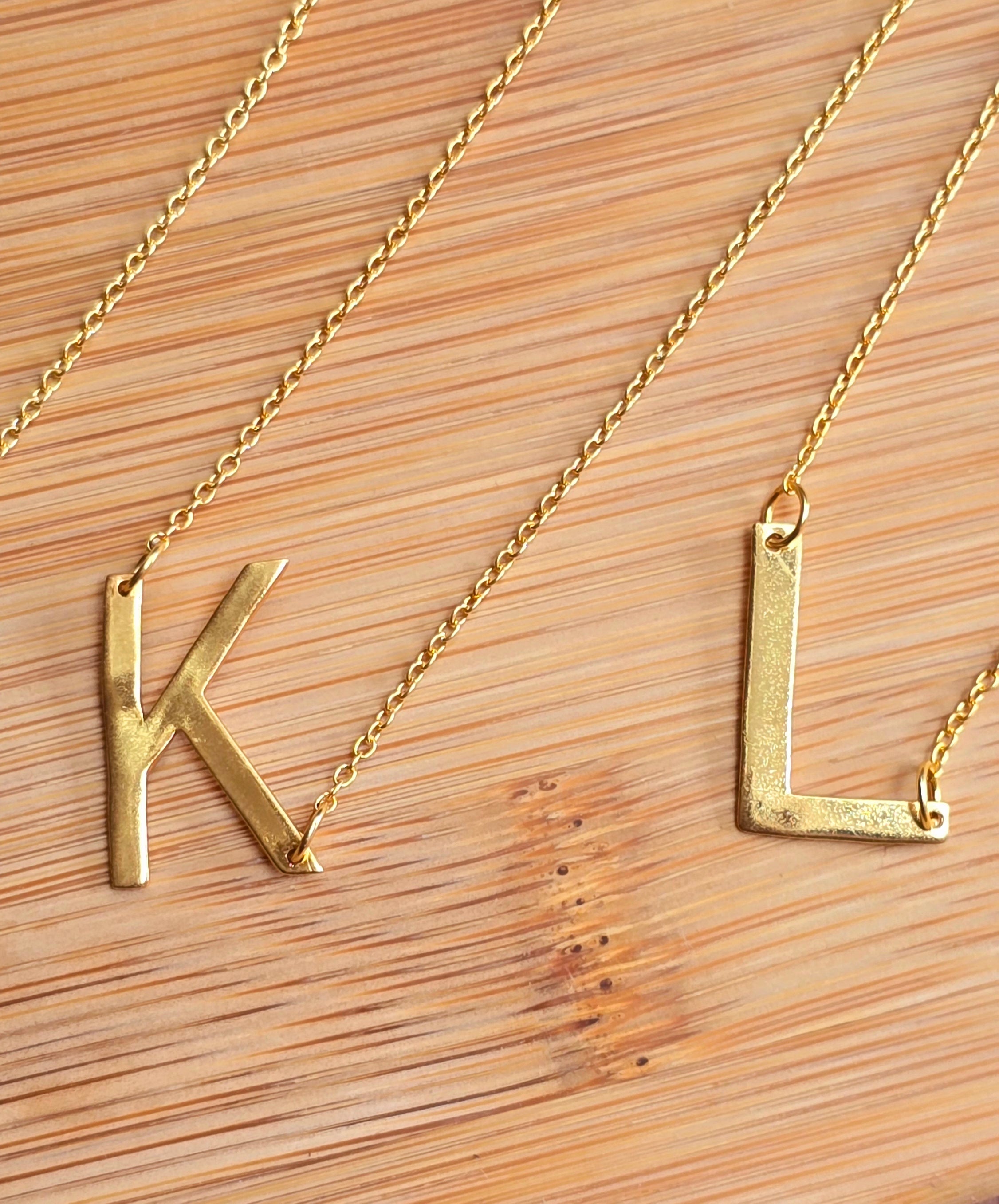 Gold Vermeil Initial Necklace A - Z