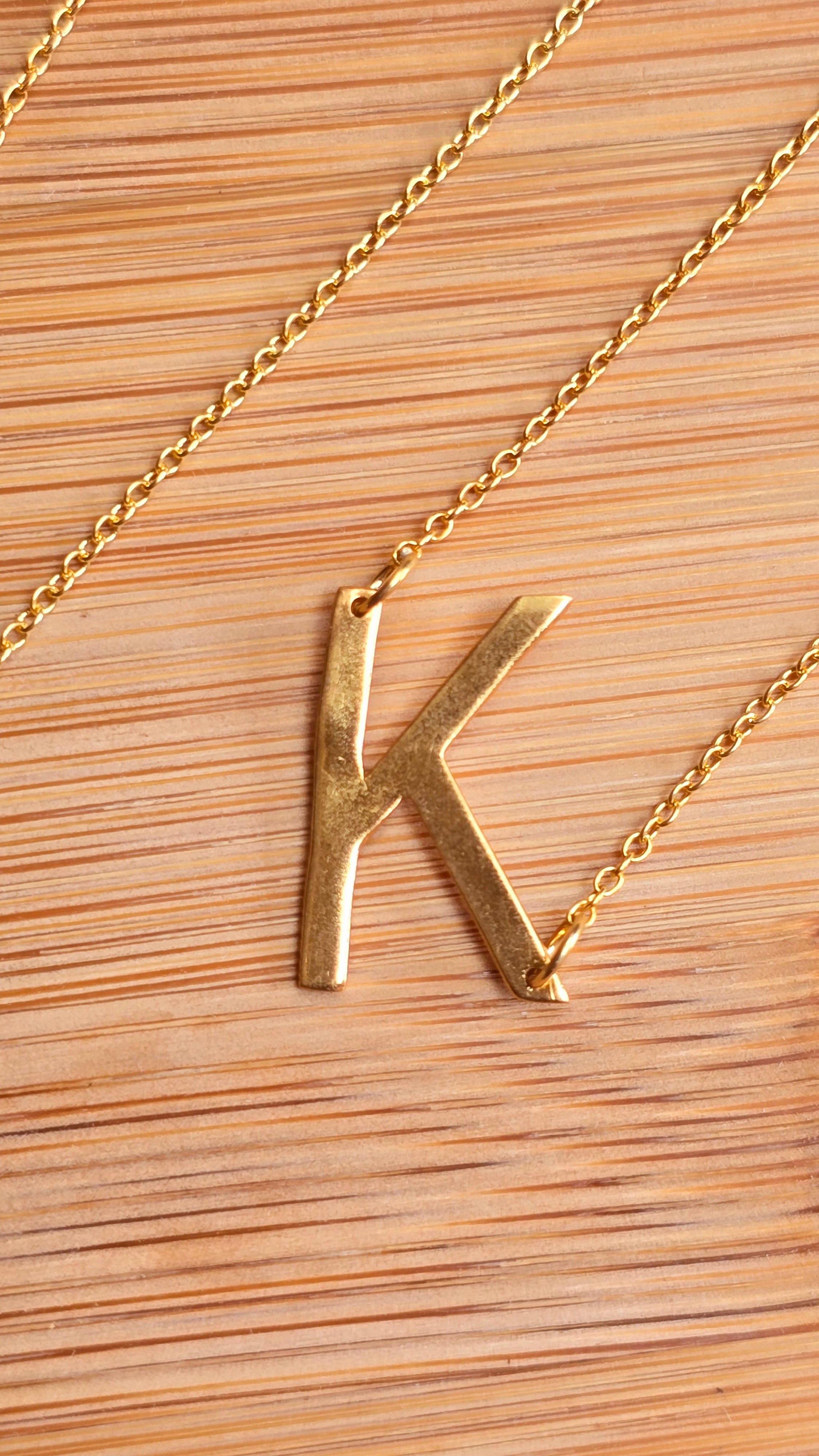 Gold Vermeil Initial Necklace A - Z