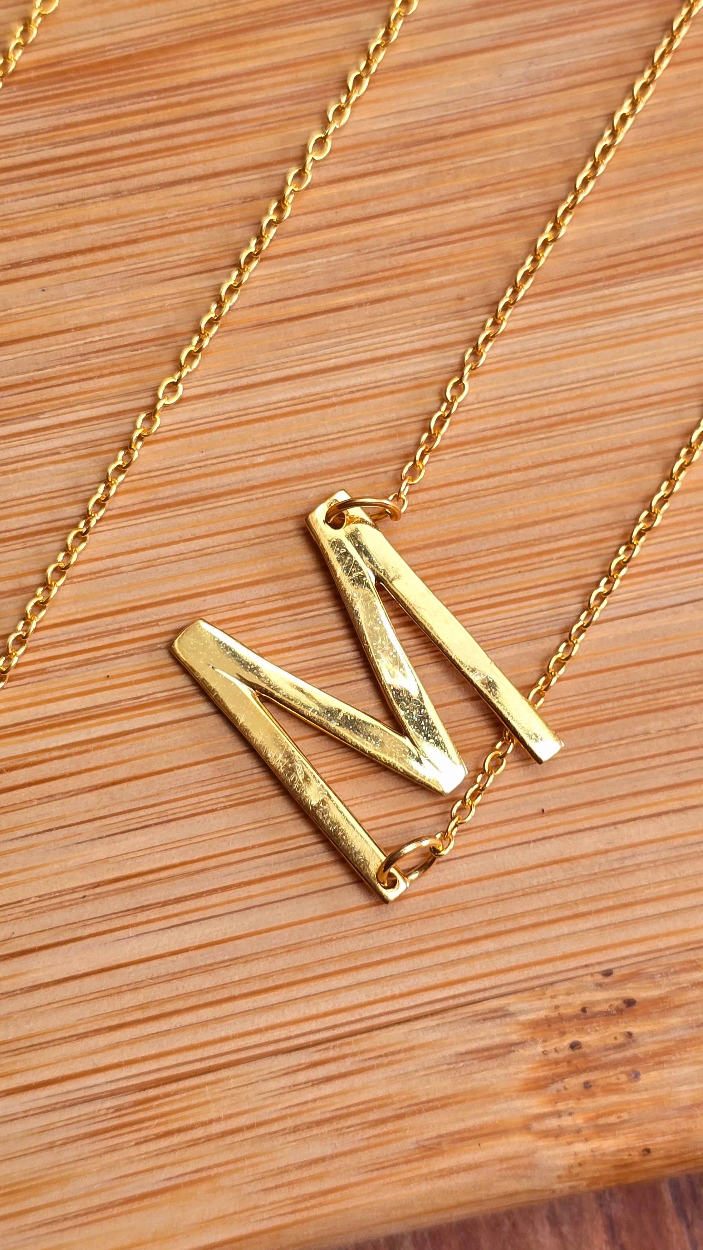 Gold Vermeil Initial Necklace A - Z