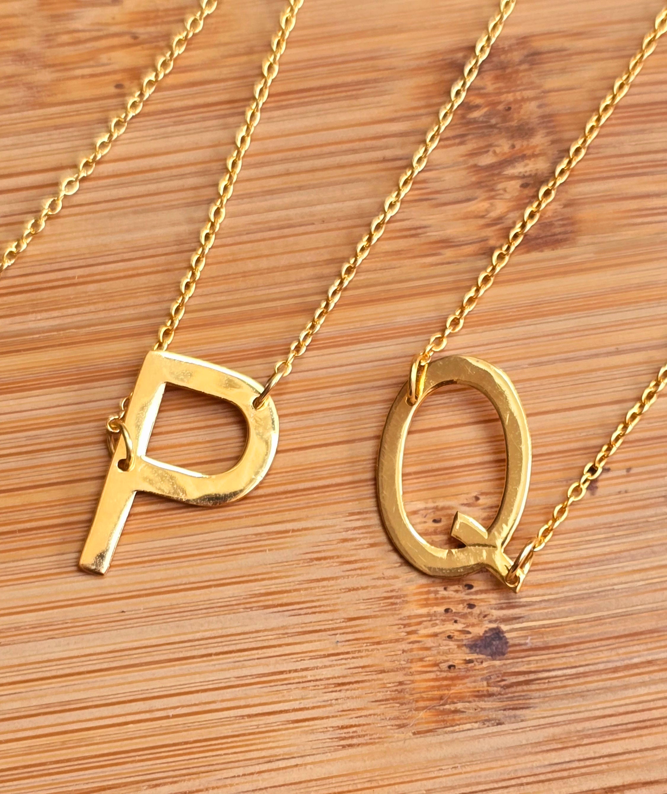 Gold Vermeil Initial Necklace A - Z