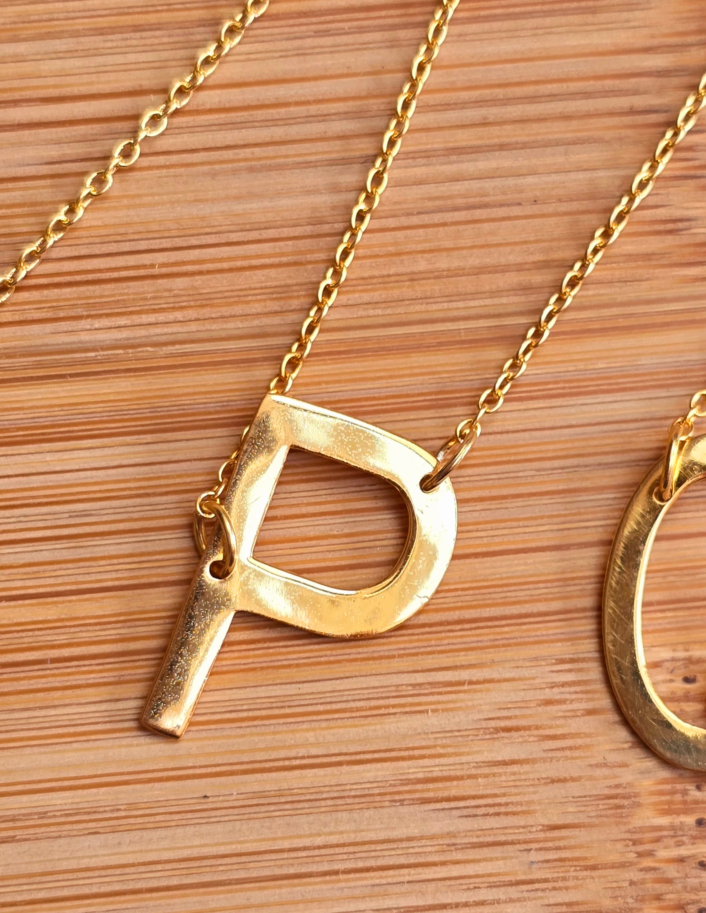 Gold Vermeil Initial Necklace A - Z