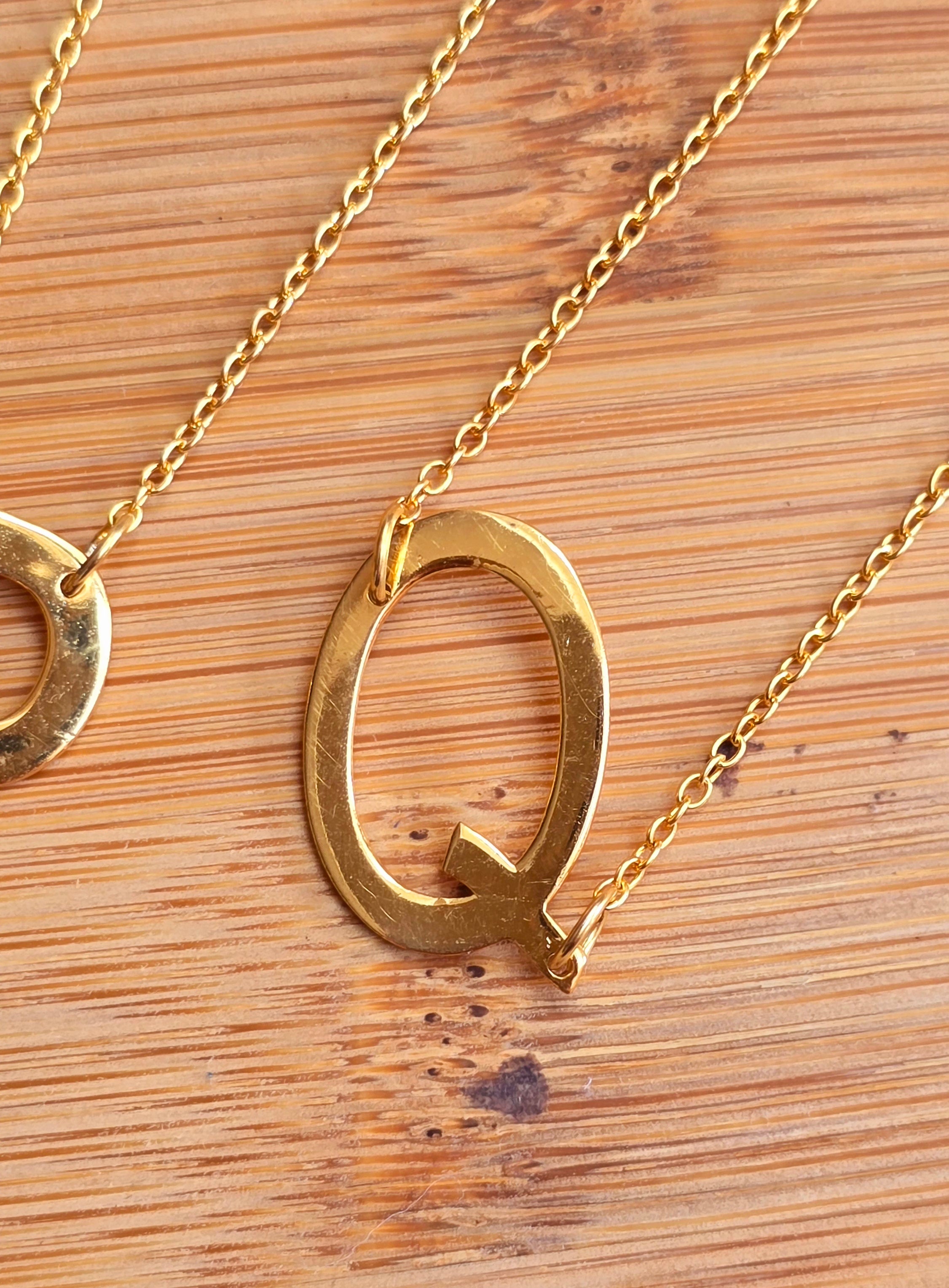 Gold Vermeil Initial Necklace A - Z