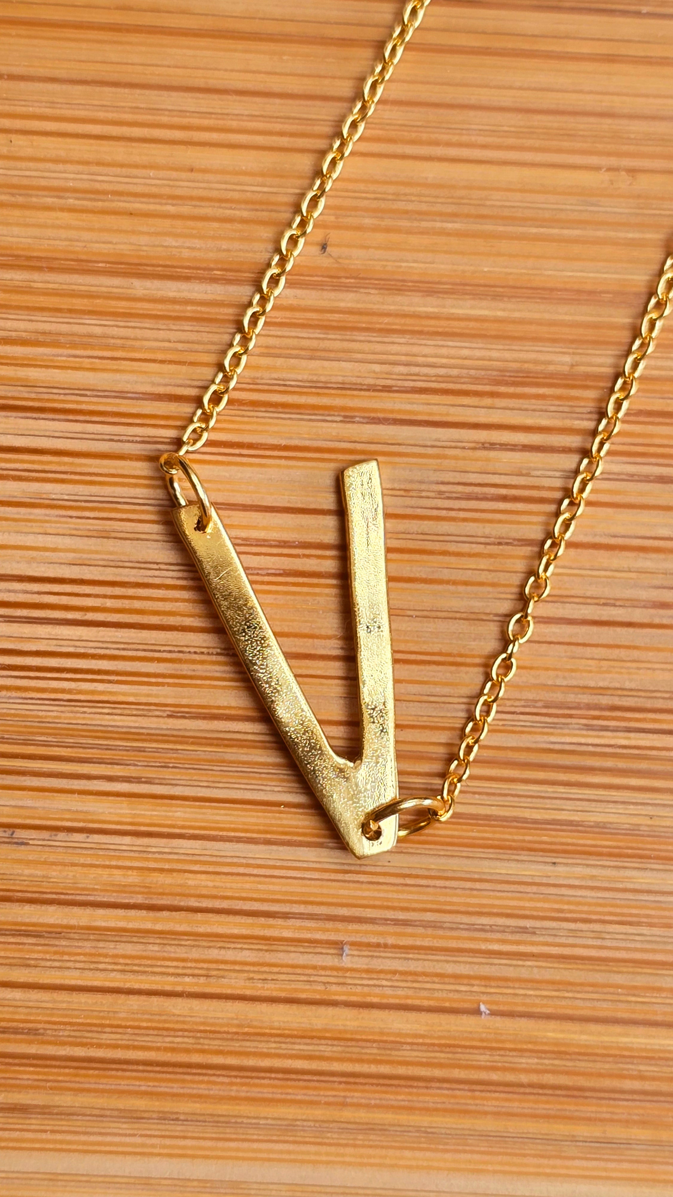 Gold Vermeil Initial Necklace A - Z