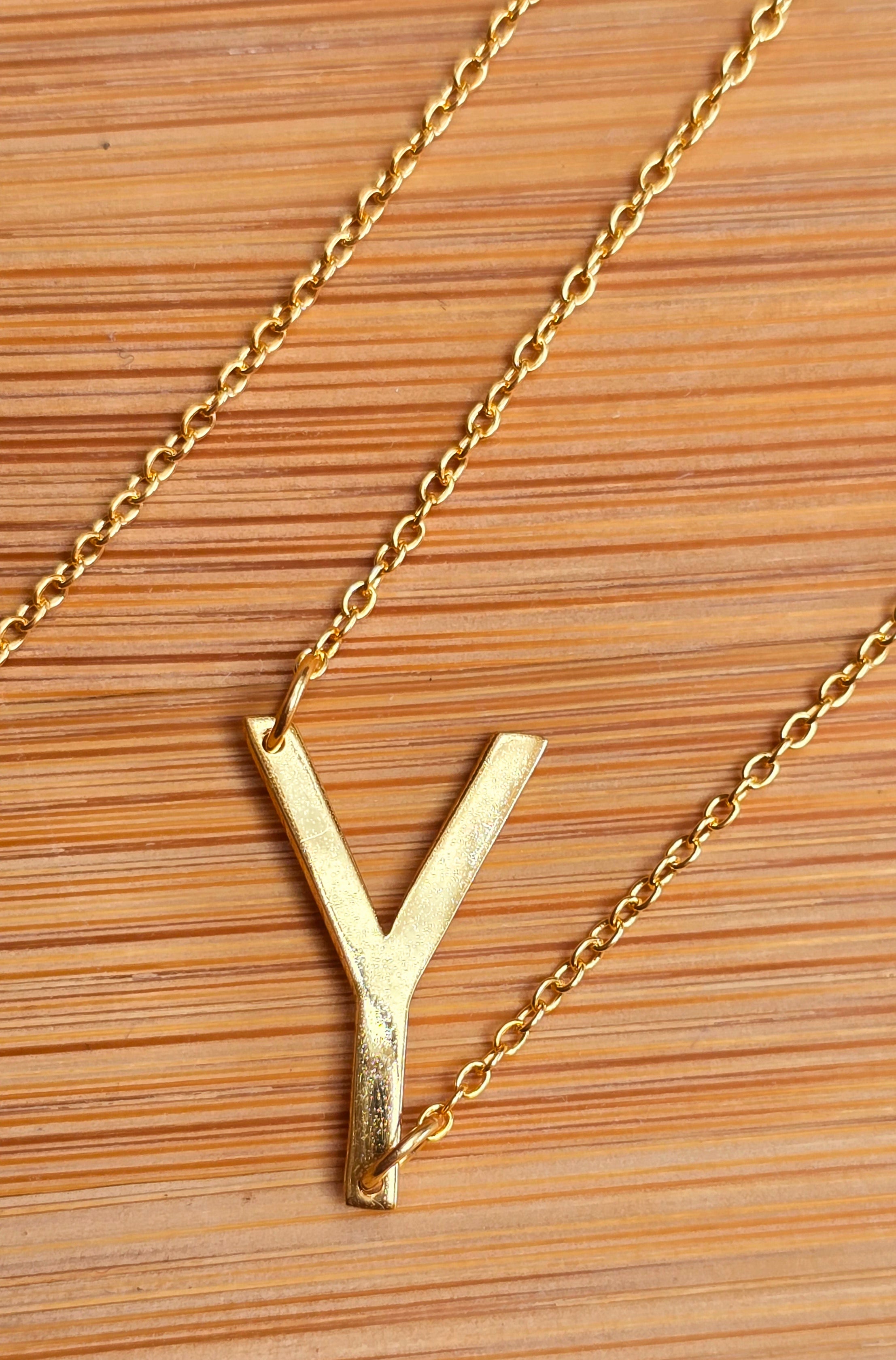 Gold Vermeil Initial Necklace A - Z