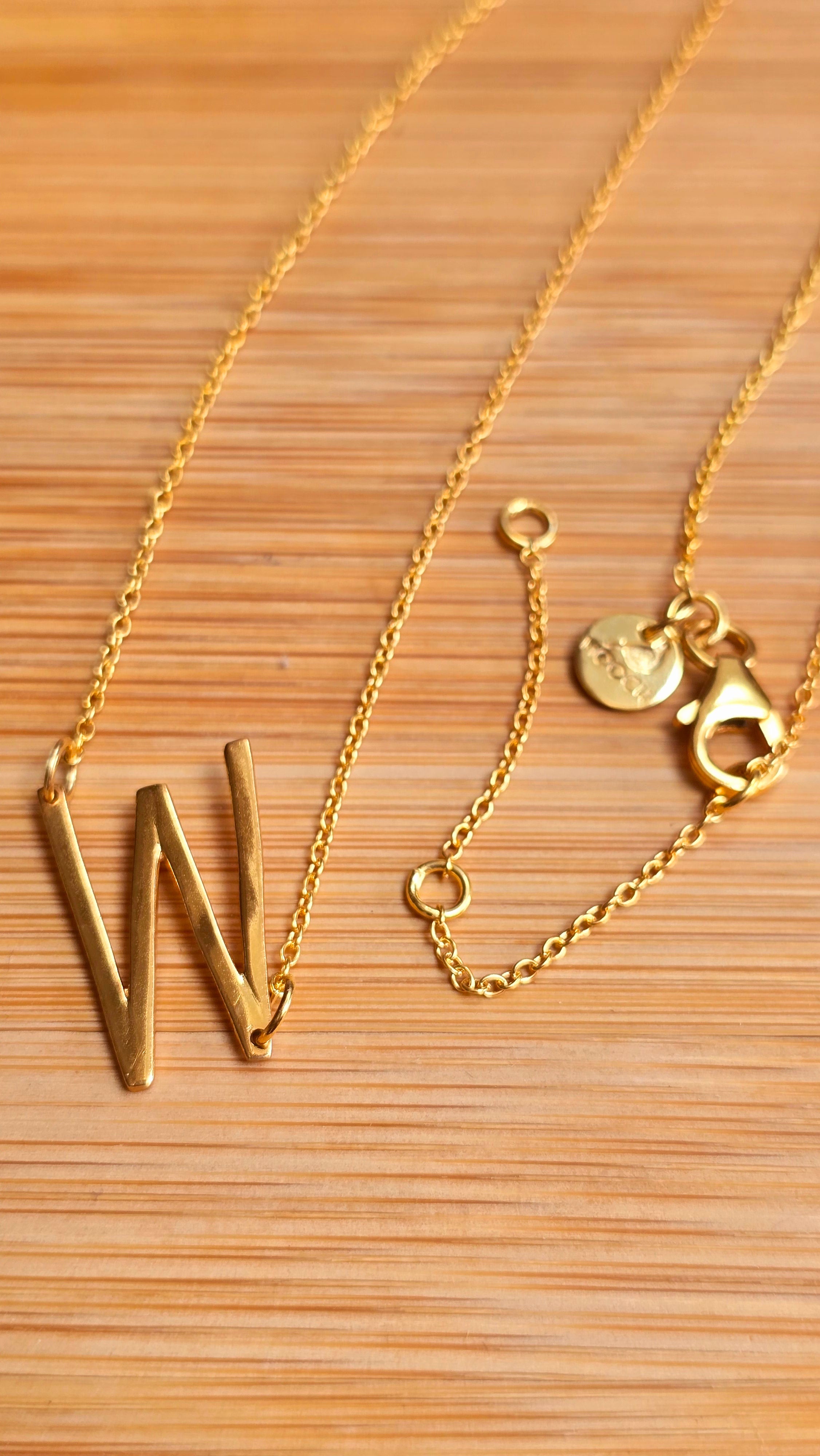 Gold Vermeil Initial Necklace A - Z