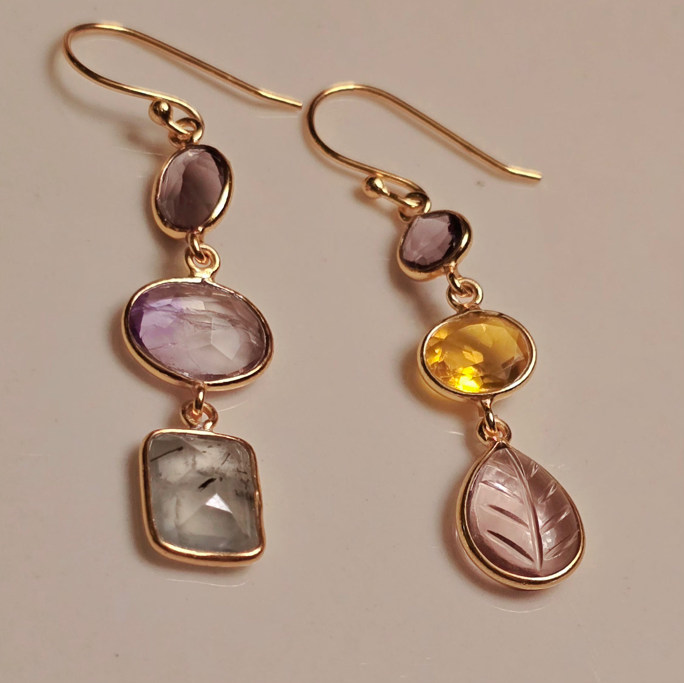 Semi-precious - Abstract Leaf Drop Earrings
