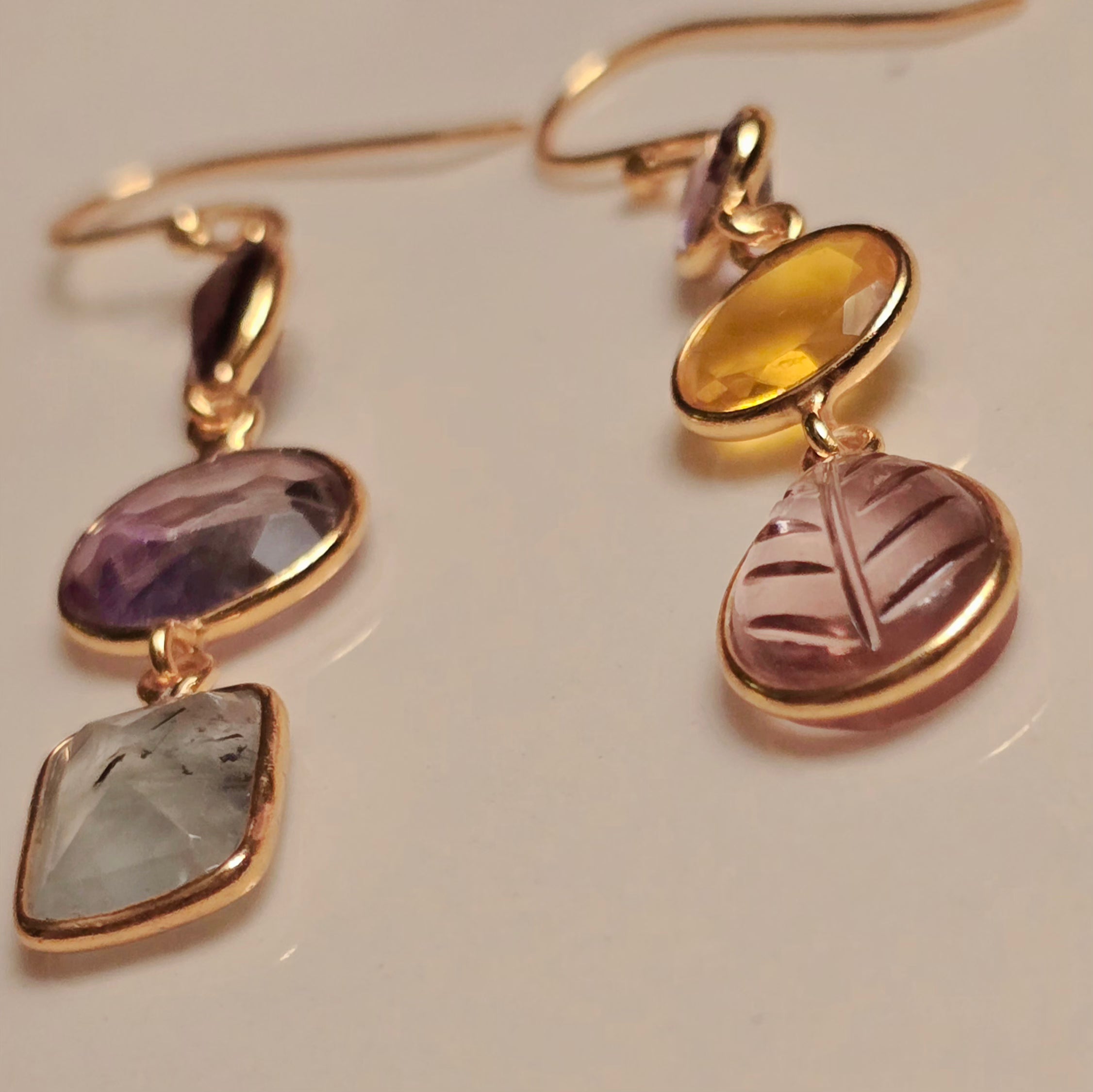 Semi-precious - Abstract Leaf Drop Earrings