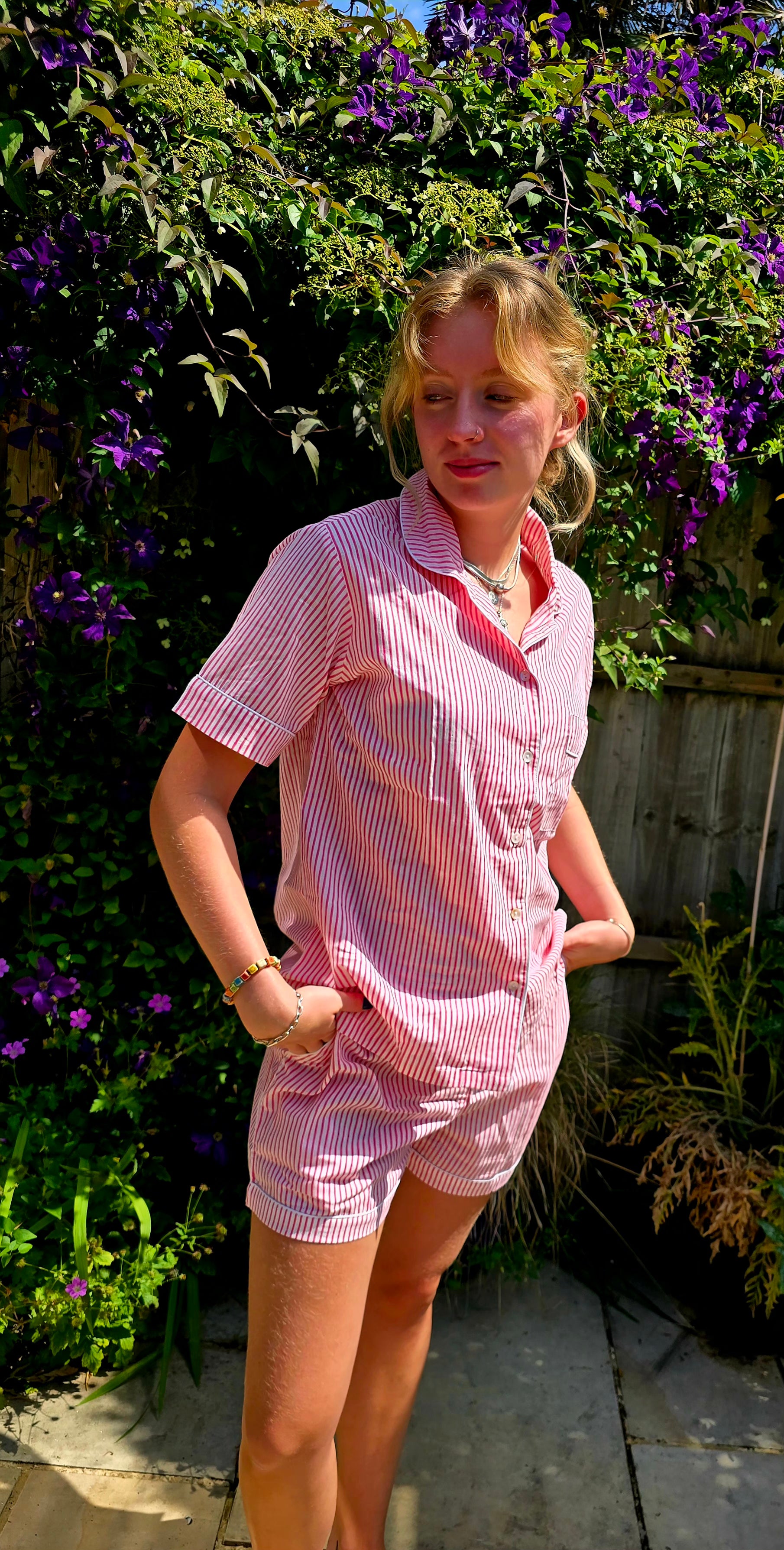 MOOCH London - Pink Stripe Shortie Pyjama Set