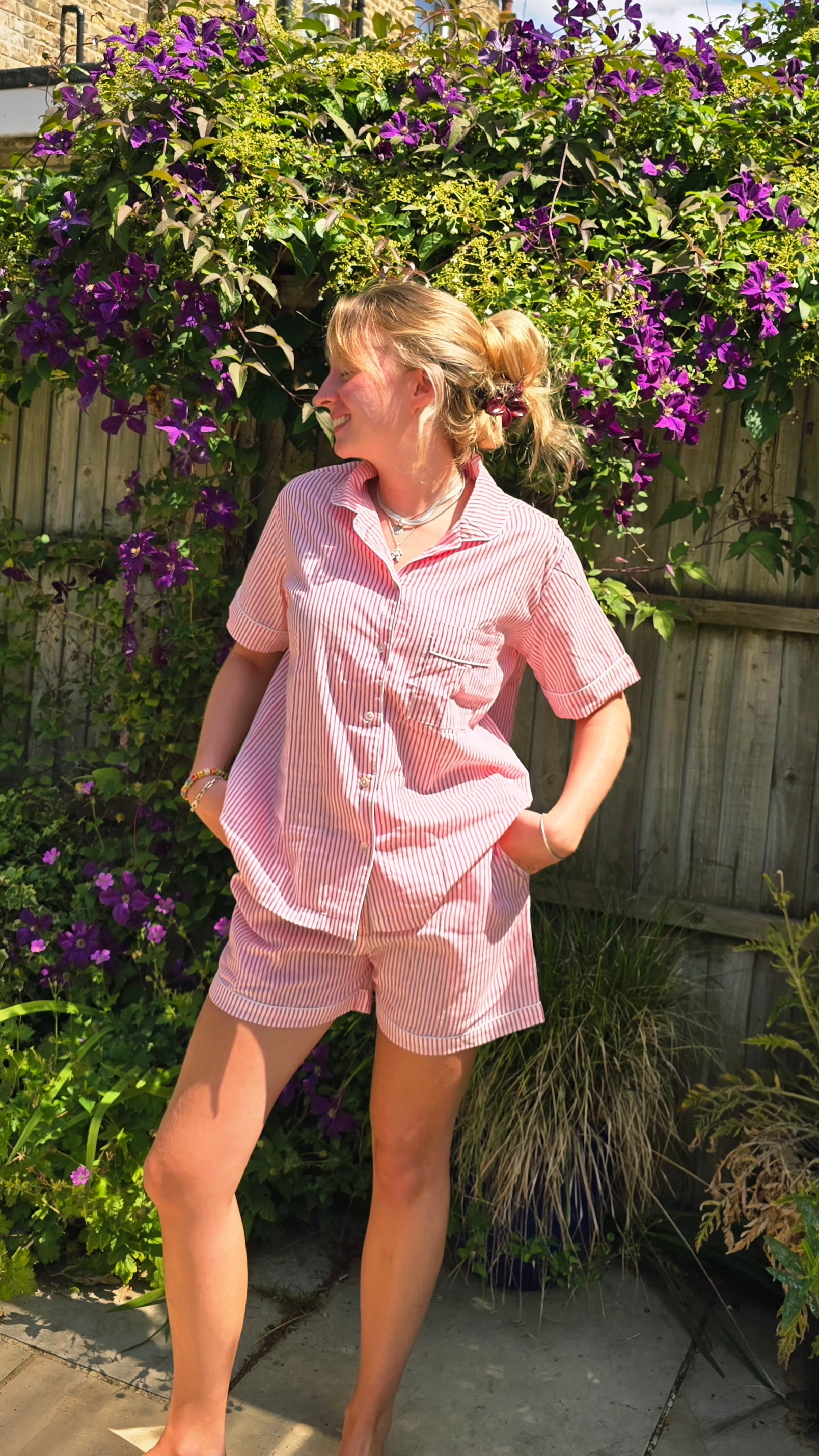 MOOCH London - Pink Stripe Shortie Pyjama Set