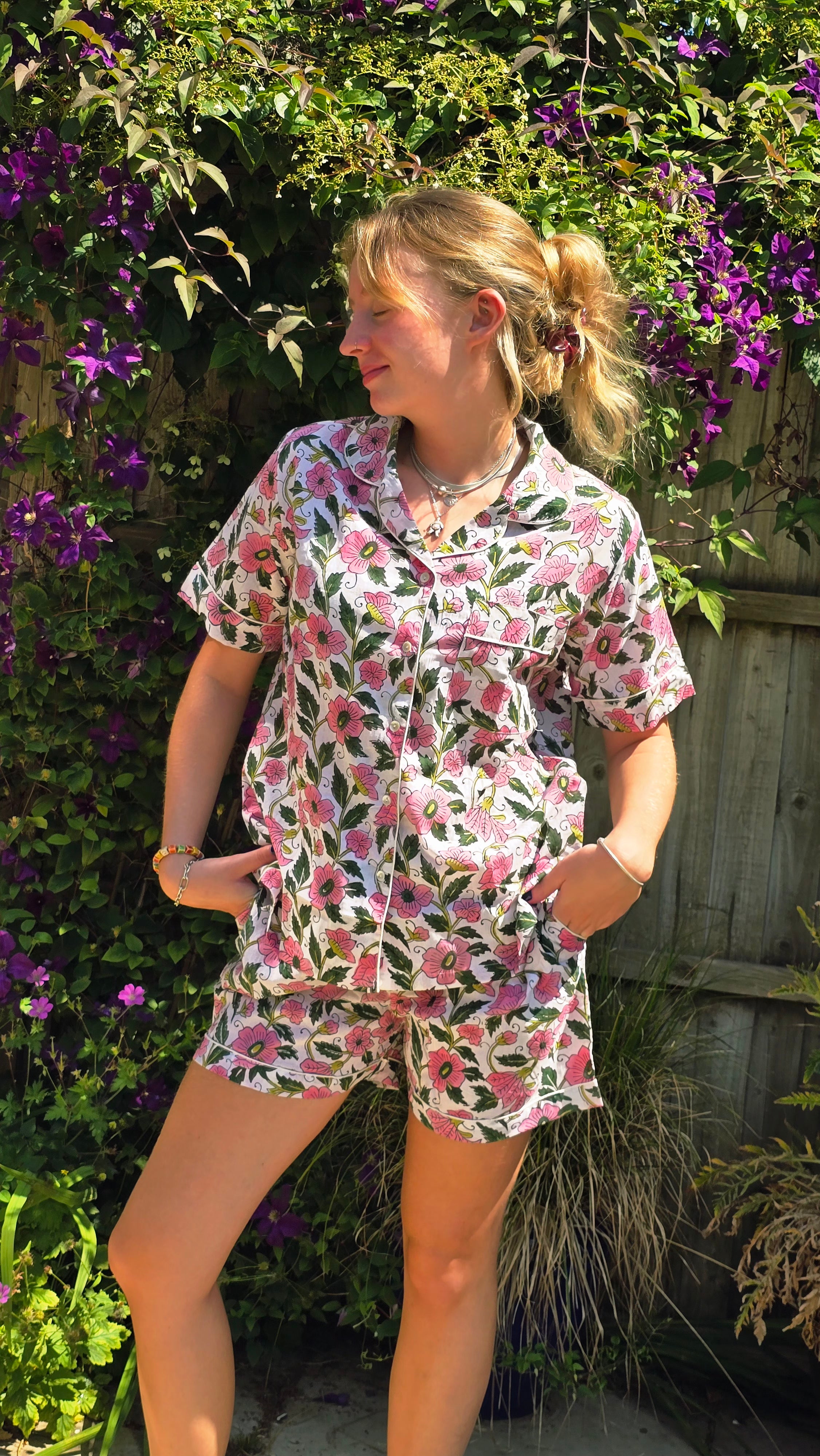 MOOCH London - Pink Floral Shortie Pyjama Set