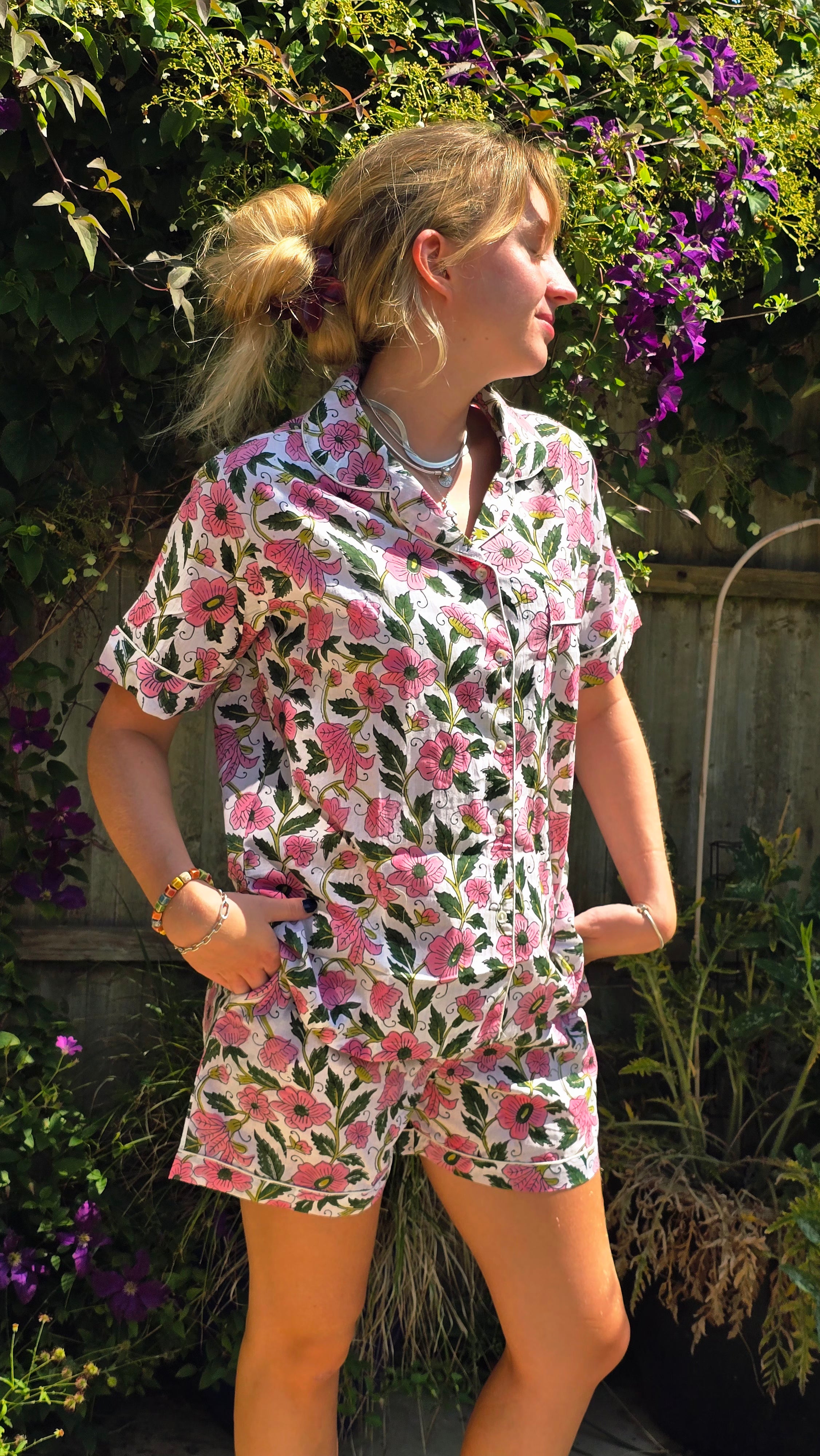 MOOCH London - Pink Floral Shortie Pyjama Set