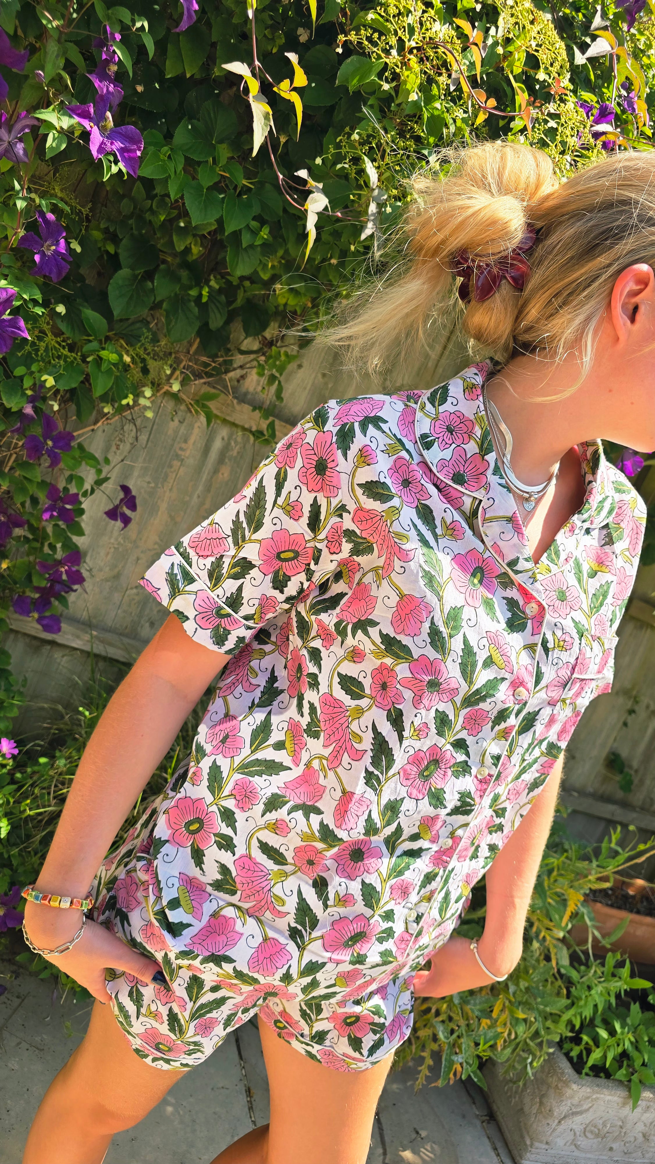 MOOCH London - Pink Floral Shortie Pyjama Set