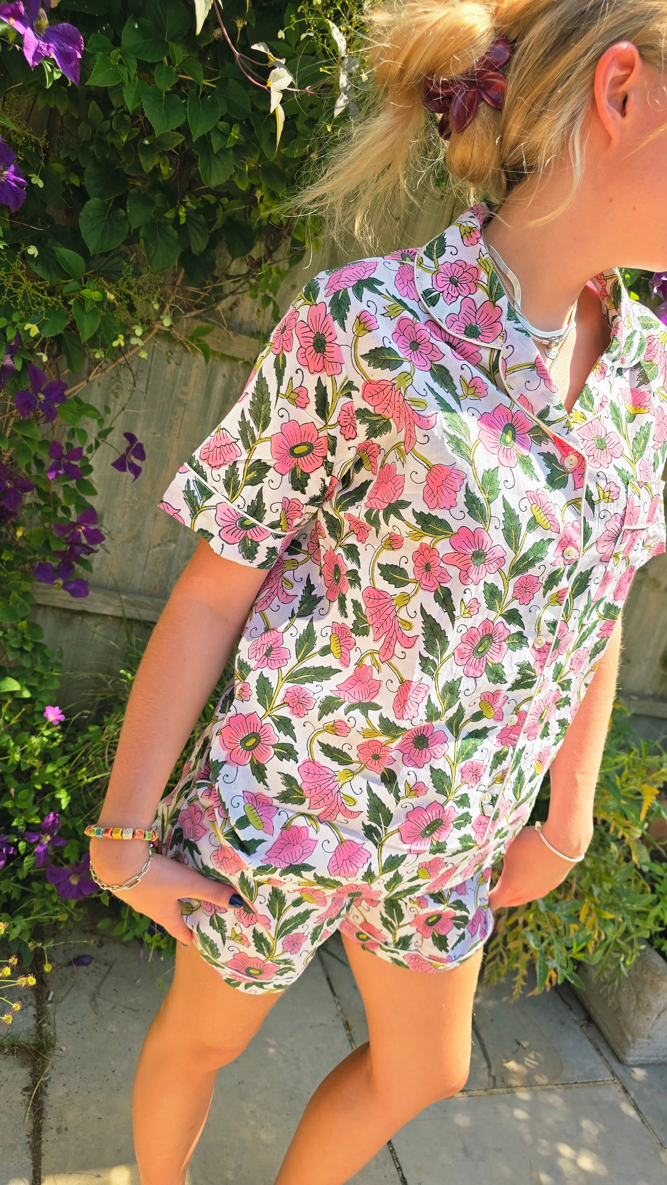 MOOCH London - Pink Floral Shortie Pyjama Set