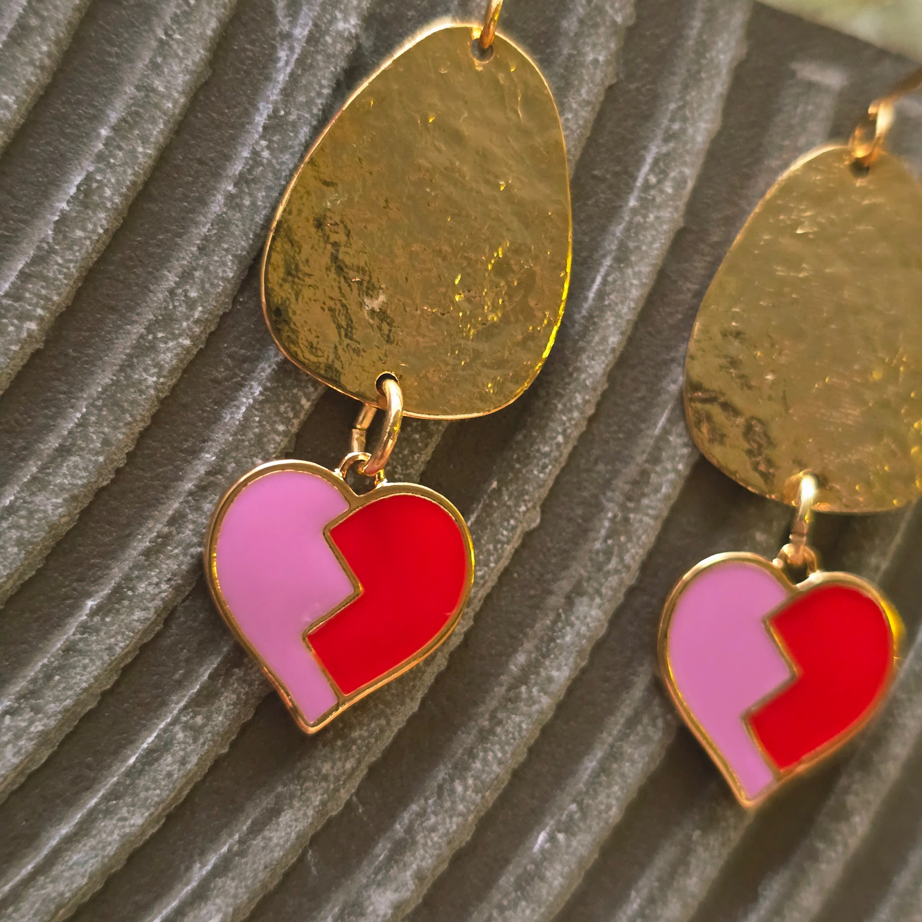 MOOCH London - Two-Tone Heart Earrings