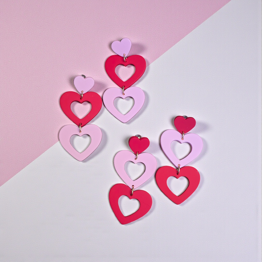MOOCH London - Acrylic Heart Earrings