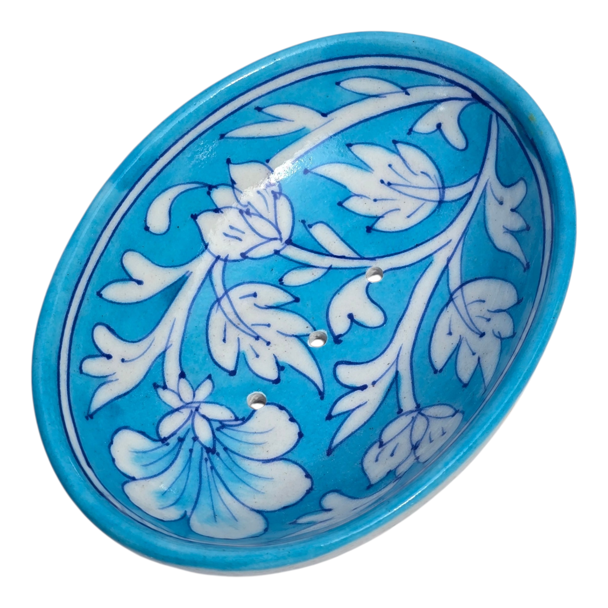 Jaipur Blue Pottery - Hand Painted - Soap Dish