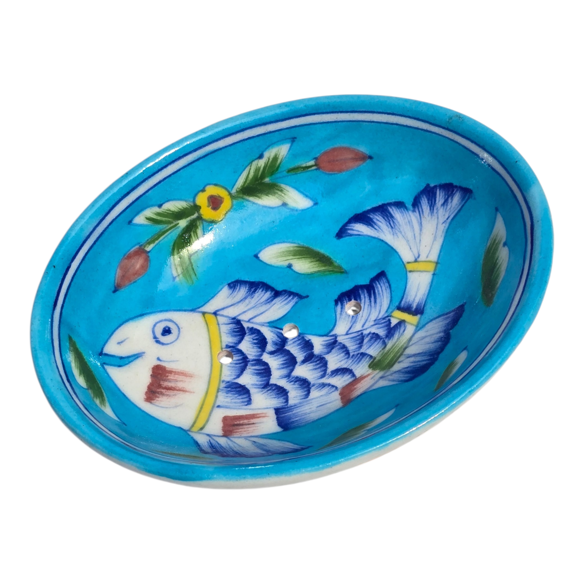 Jaipur Blue Pottery - Hand Painted - Soap Dish