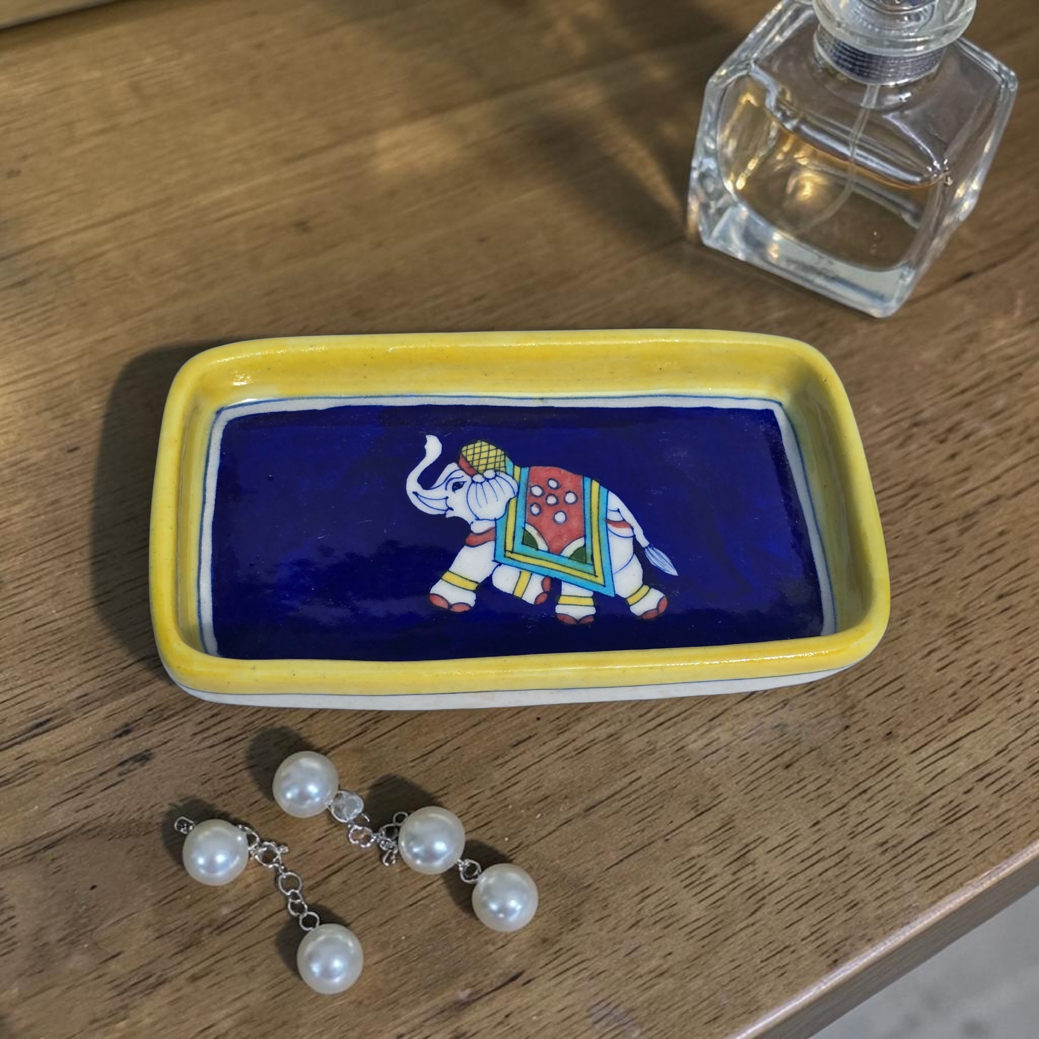 Jaipur Blue Pottery - Hand Painted - Tray