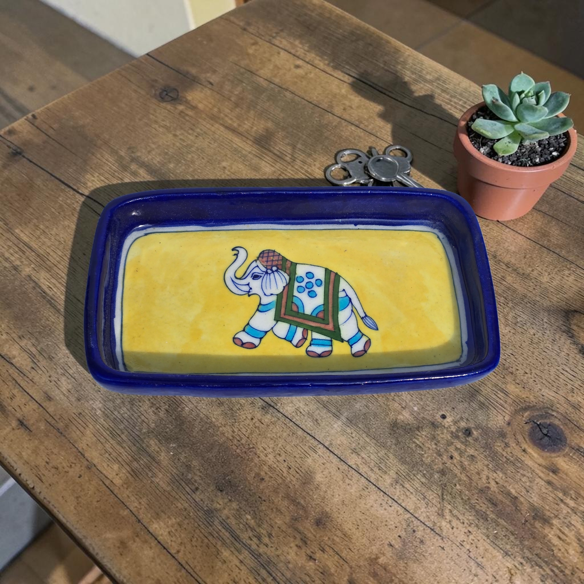 Jaipur Blue Pottery - Hand Painted - Tray