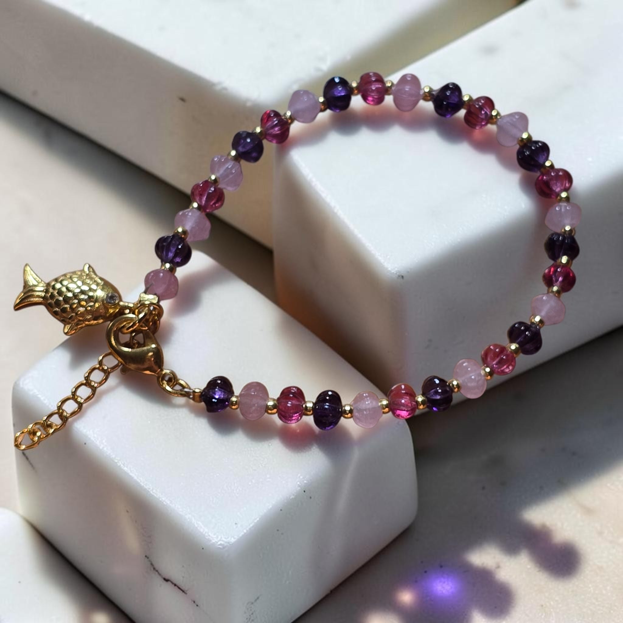 MOOCH London - Pumpkin Bead Bracelet with Fish Charm