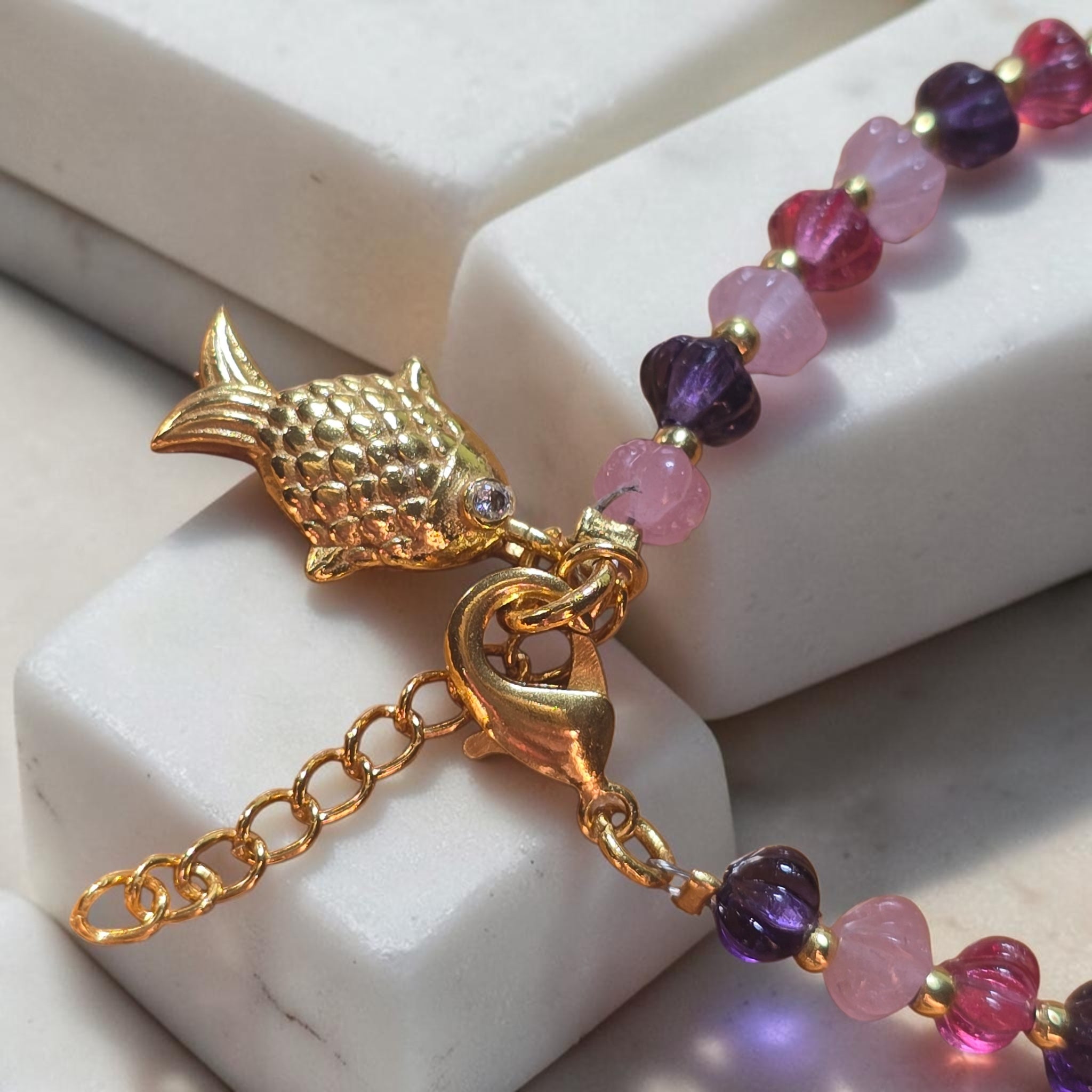 MOOCH London - Pumpkin Bead Bracelet with Fish Charm