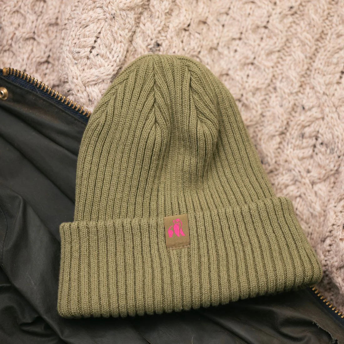Swole Panda - Organic Cotton Beanie - Olive