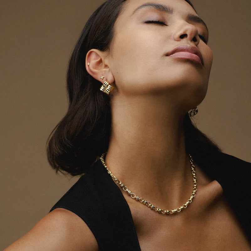 Orelia - Statement Woven Square Stud Earrings