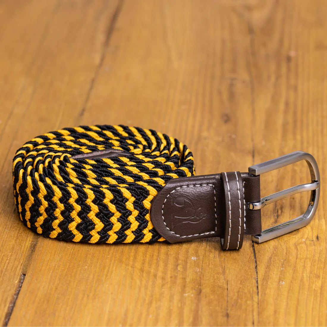 Swole Panda - Yellow/Black - ZigZag Woven Belt - M