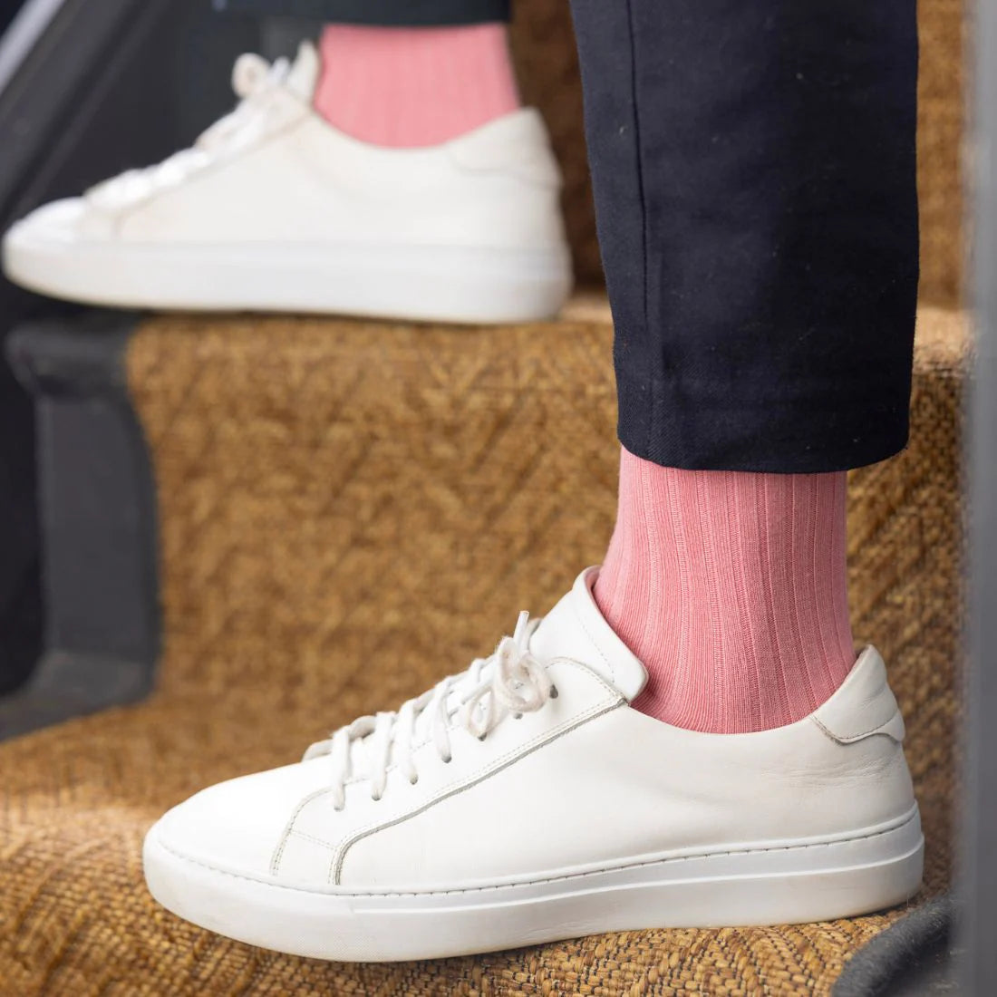 Swole Panda - Light Pink Ribbed Bamboo Socks
