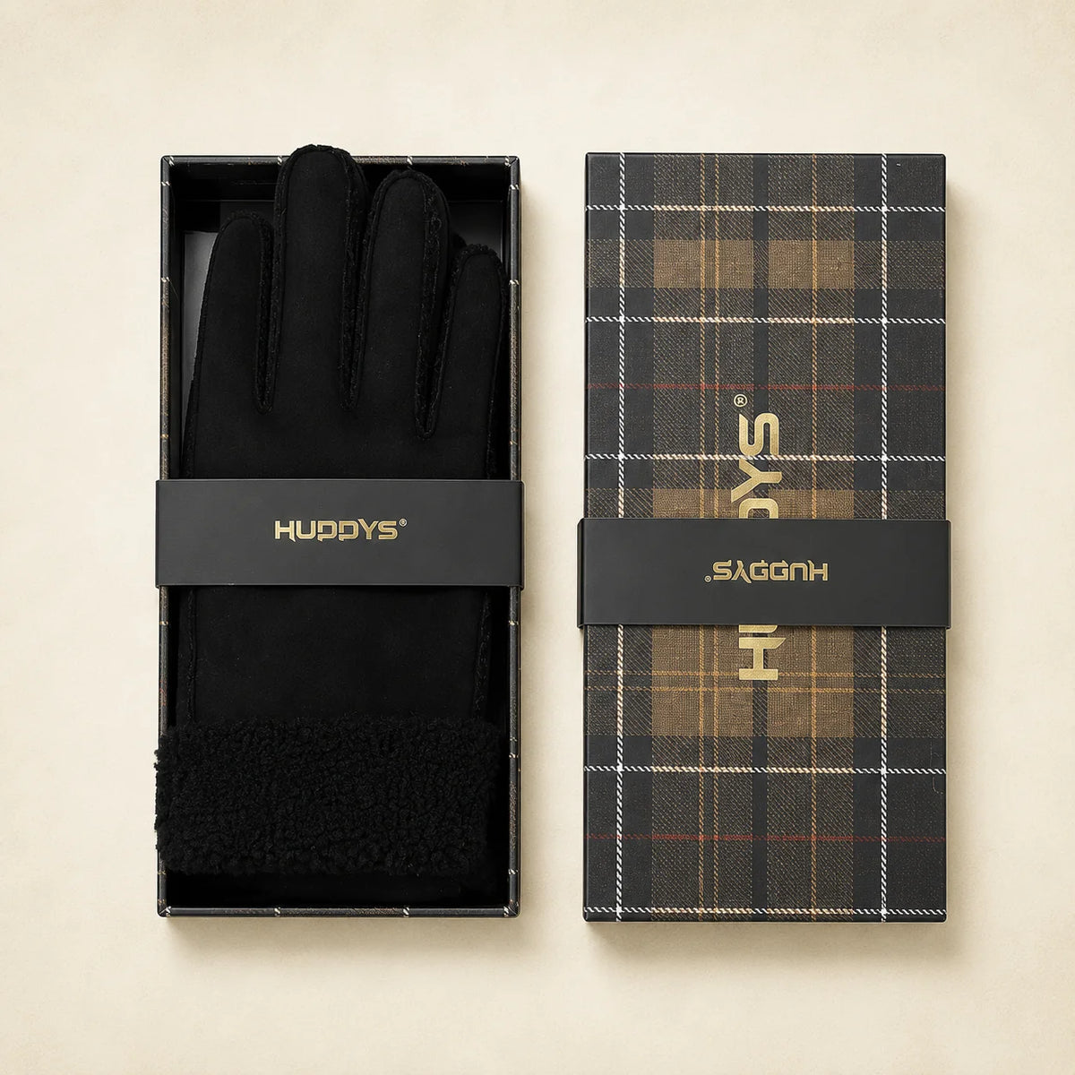 Faux Suede Gloves - Fur trimmed