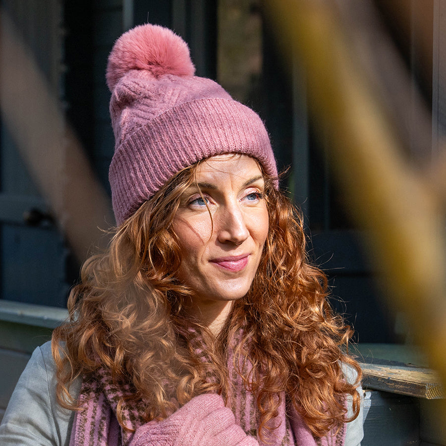 Recycled Knit Bobble Hat - Various Colourways