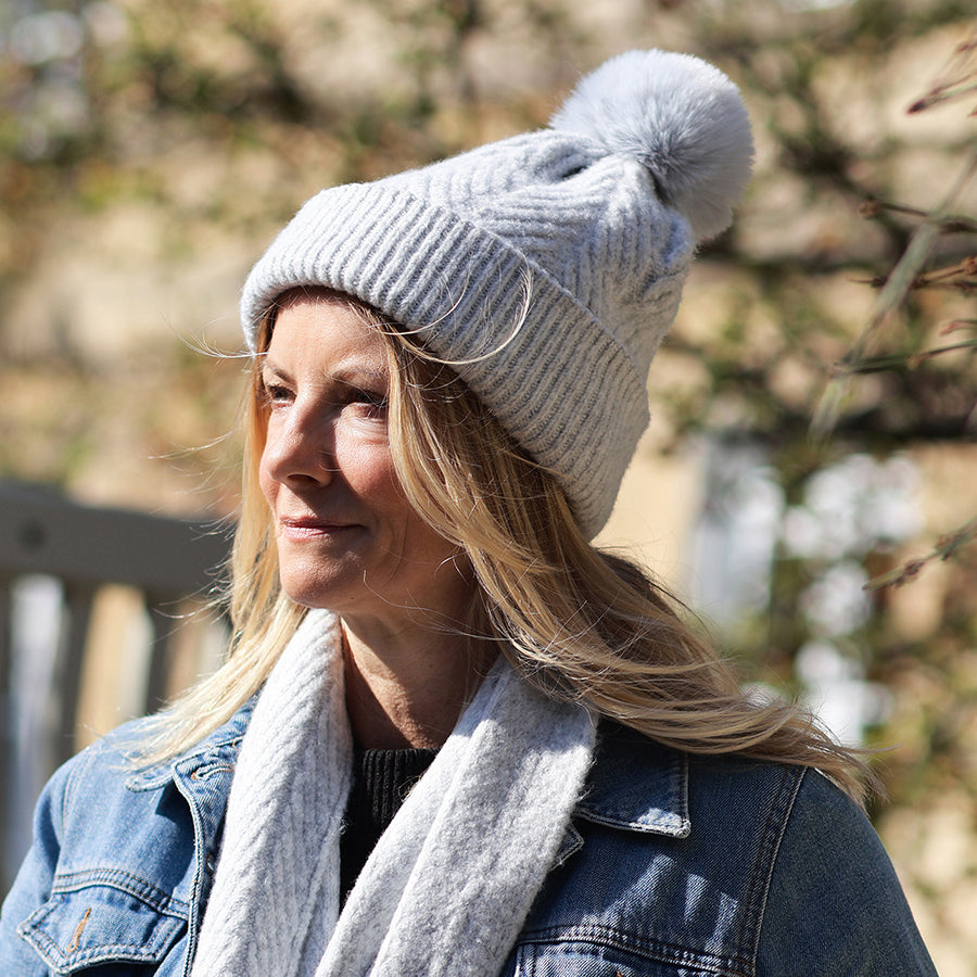 Recycled Knit Bobble Hat - Various Colourways