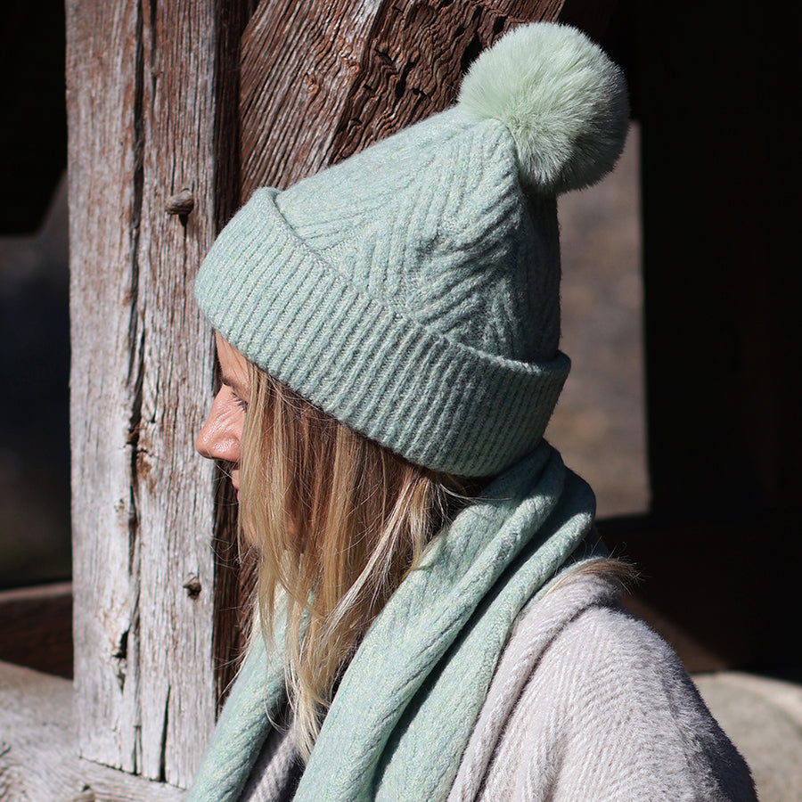 Recycled Knit Bobble Hat - Various Colourways
