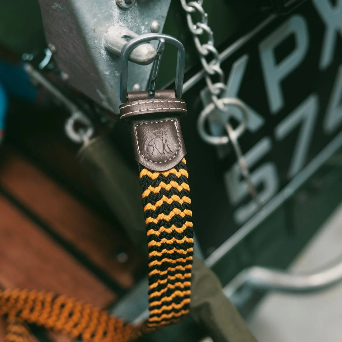 Swole Panda - Yellow/Black - ZigZag Woven Belt - M