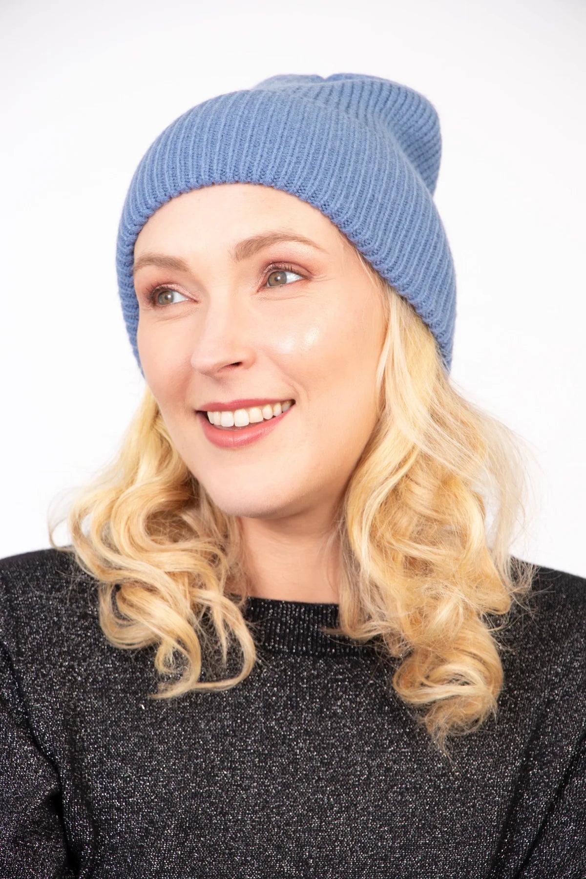 Noelle Denim Blue Beanie Hat