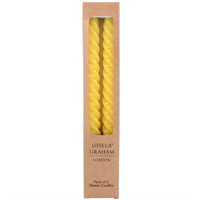 Pastel Yellow Twist Taper Candle