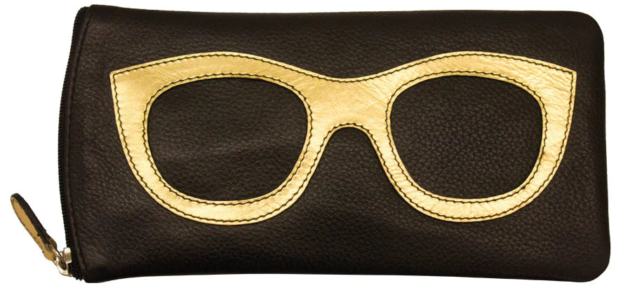 Eyeglass Case - Blk/Light Gold