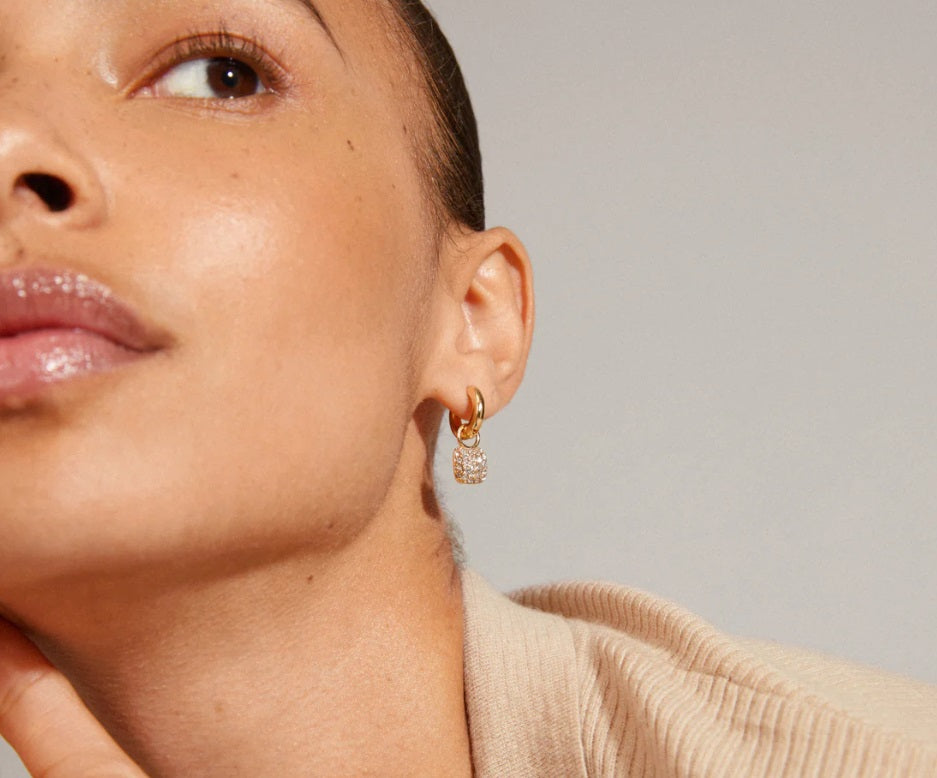 Pilgrim - CINDY crystal hoop earrings