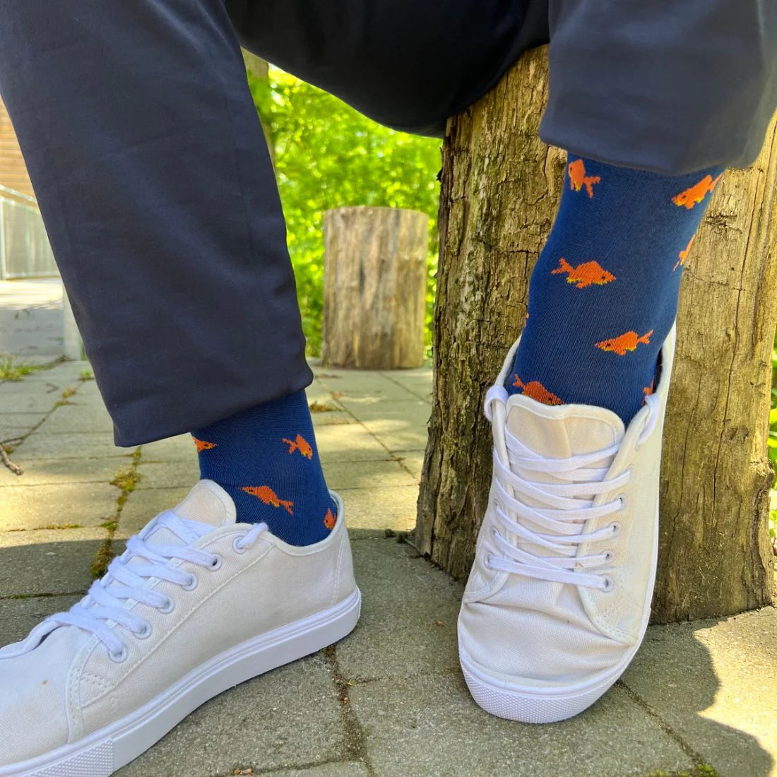 Swole Panda - Gold Fish Bamboo Socks
