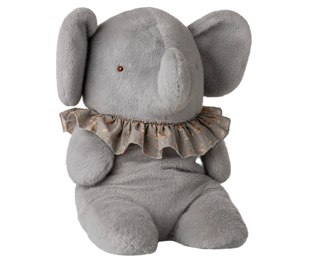 Maileg - Big Plush Elephant - Grey/Blue